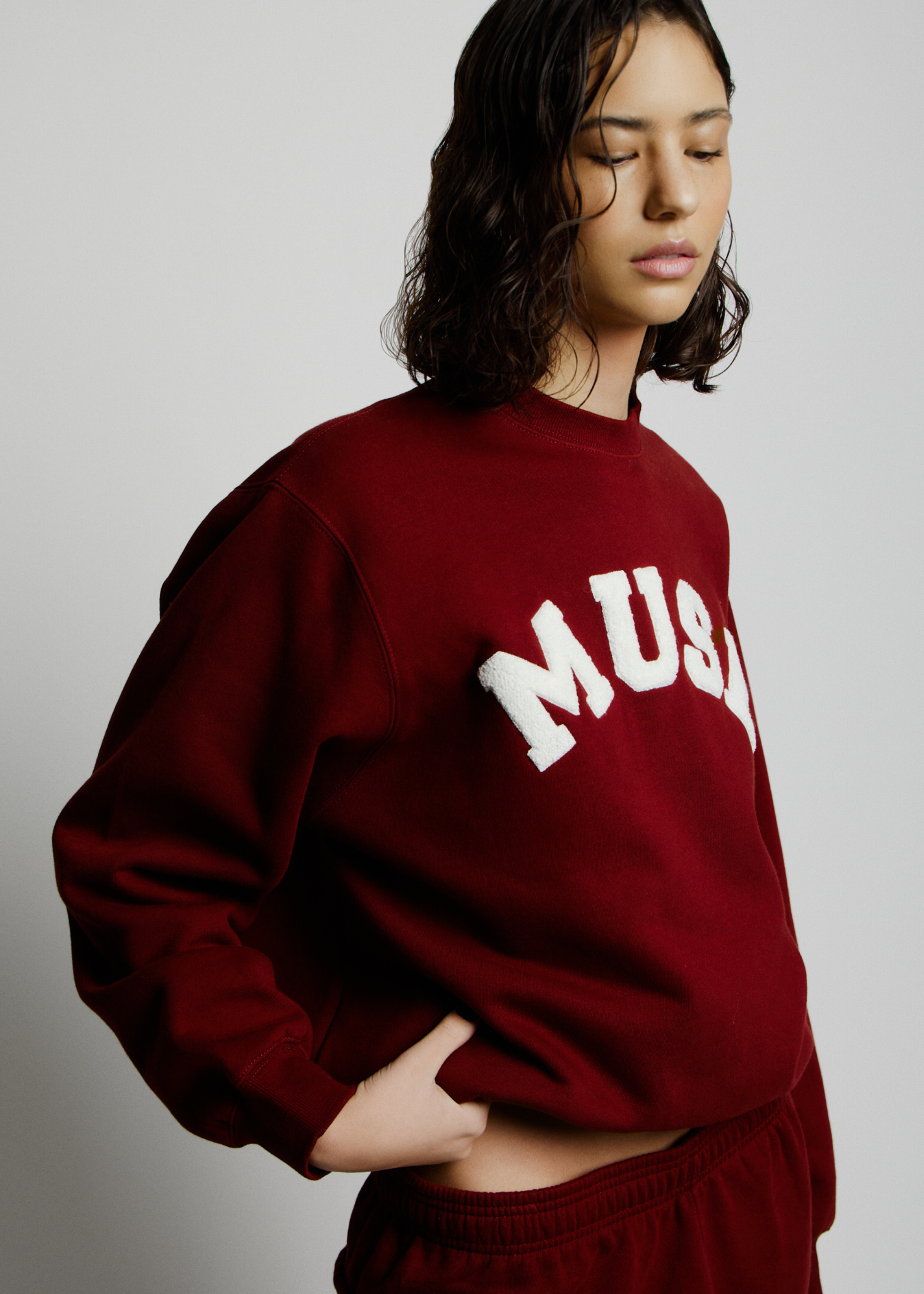 Heavyweight Chenille Sweatshirt - Wine