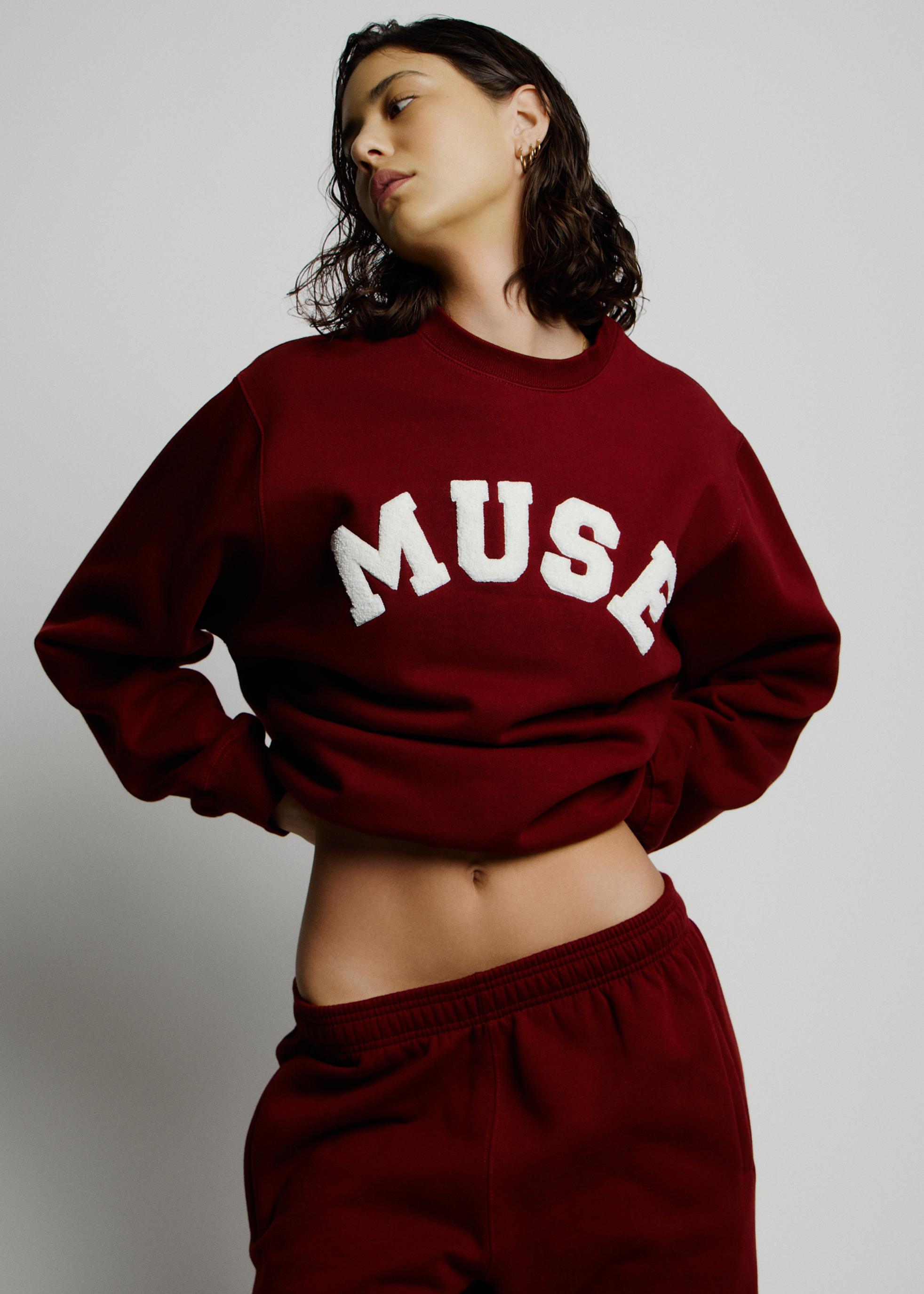 Heavyweight Chenille Sweatshirt - Wine