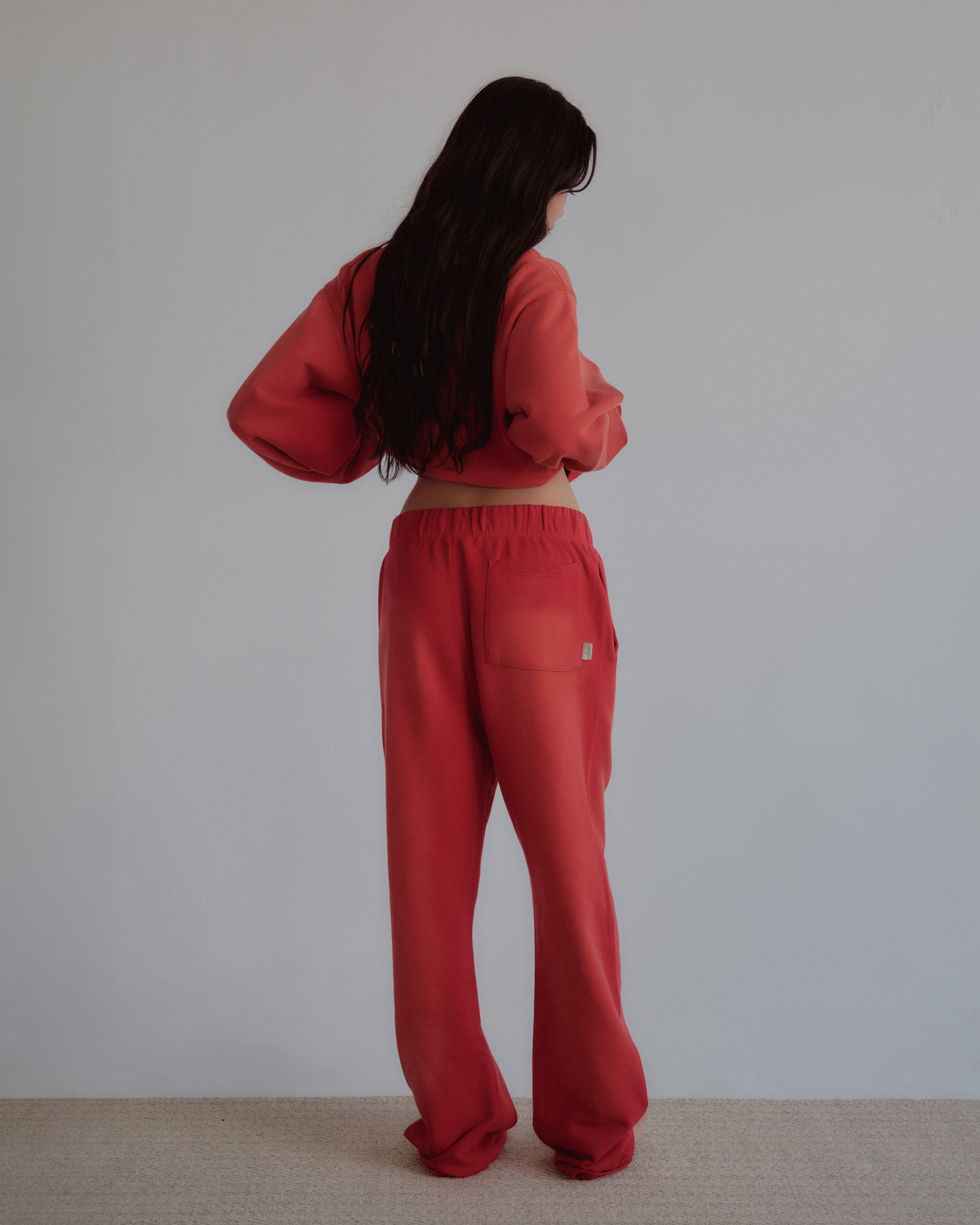 French Terry Pants - Scarlet Red