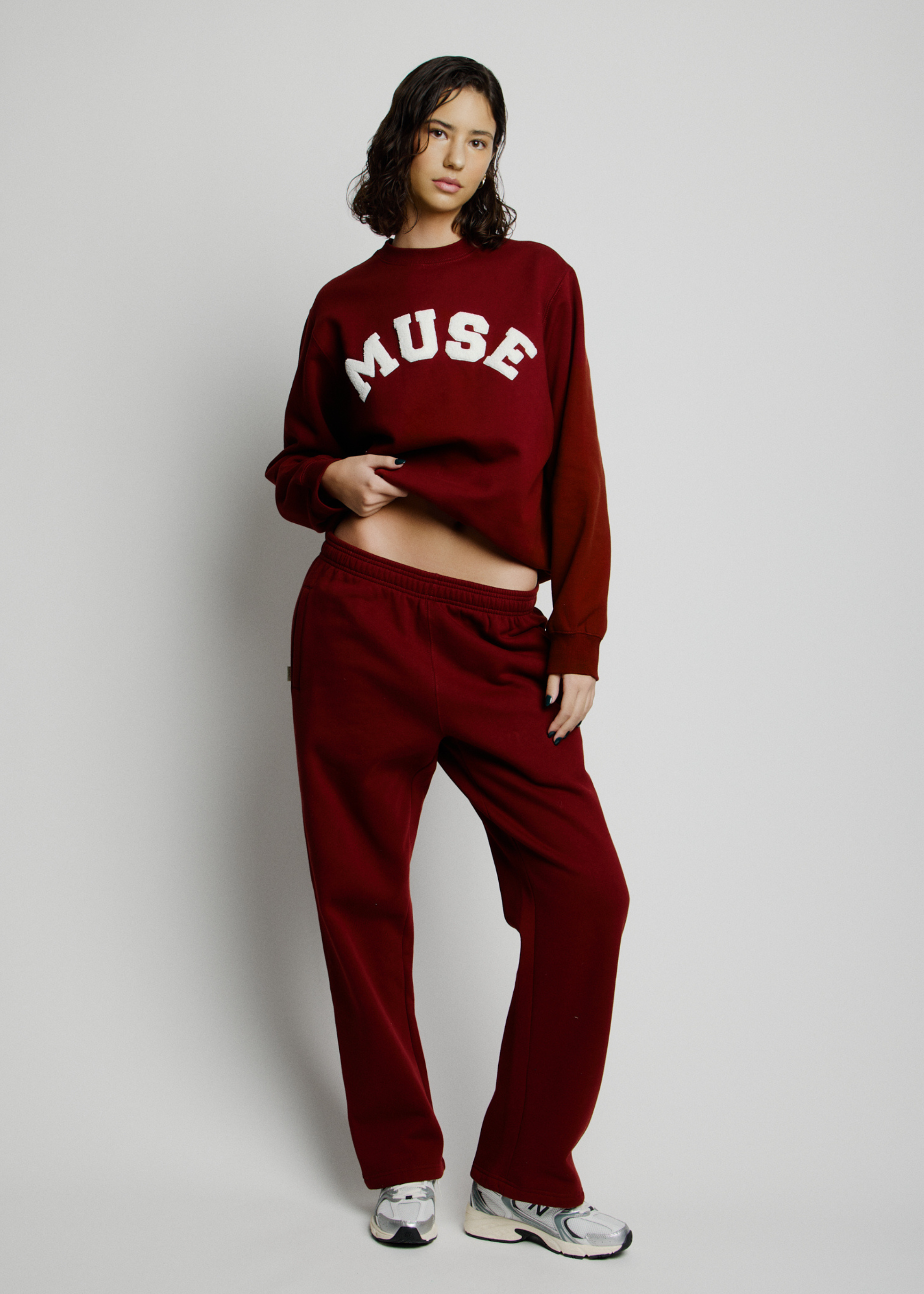 Heavyweight Straight Joggers - Wine