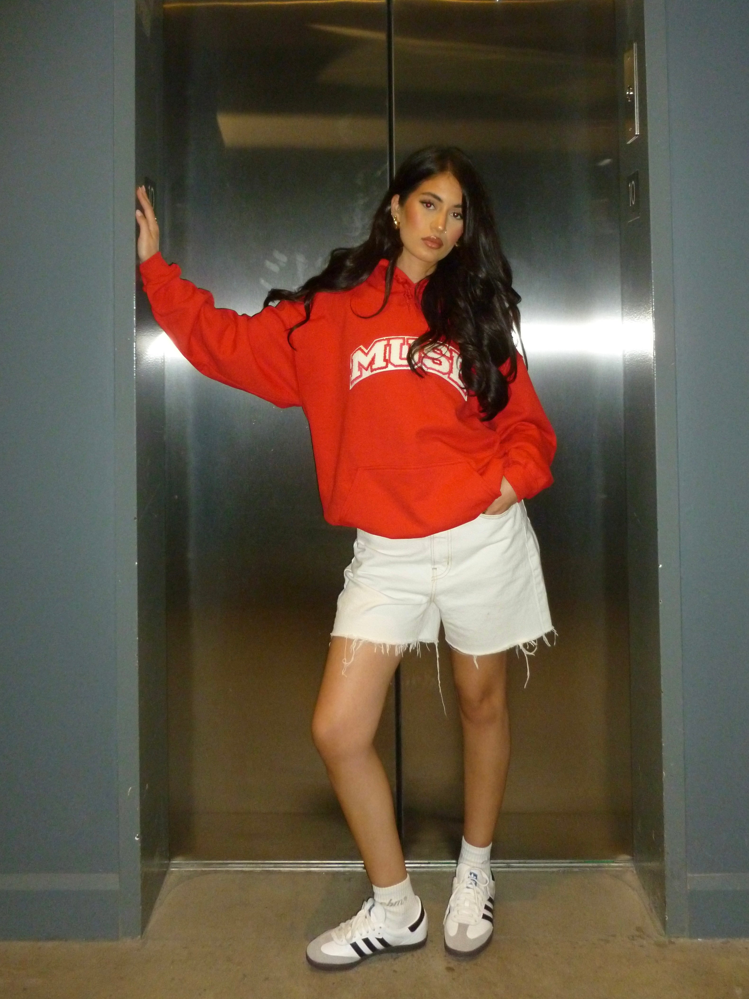 OG Chenille Red Hoodie - Hibiscus
