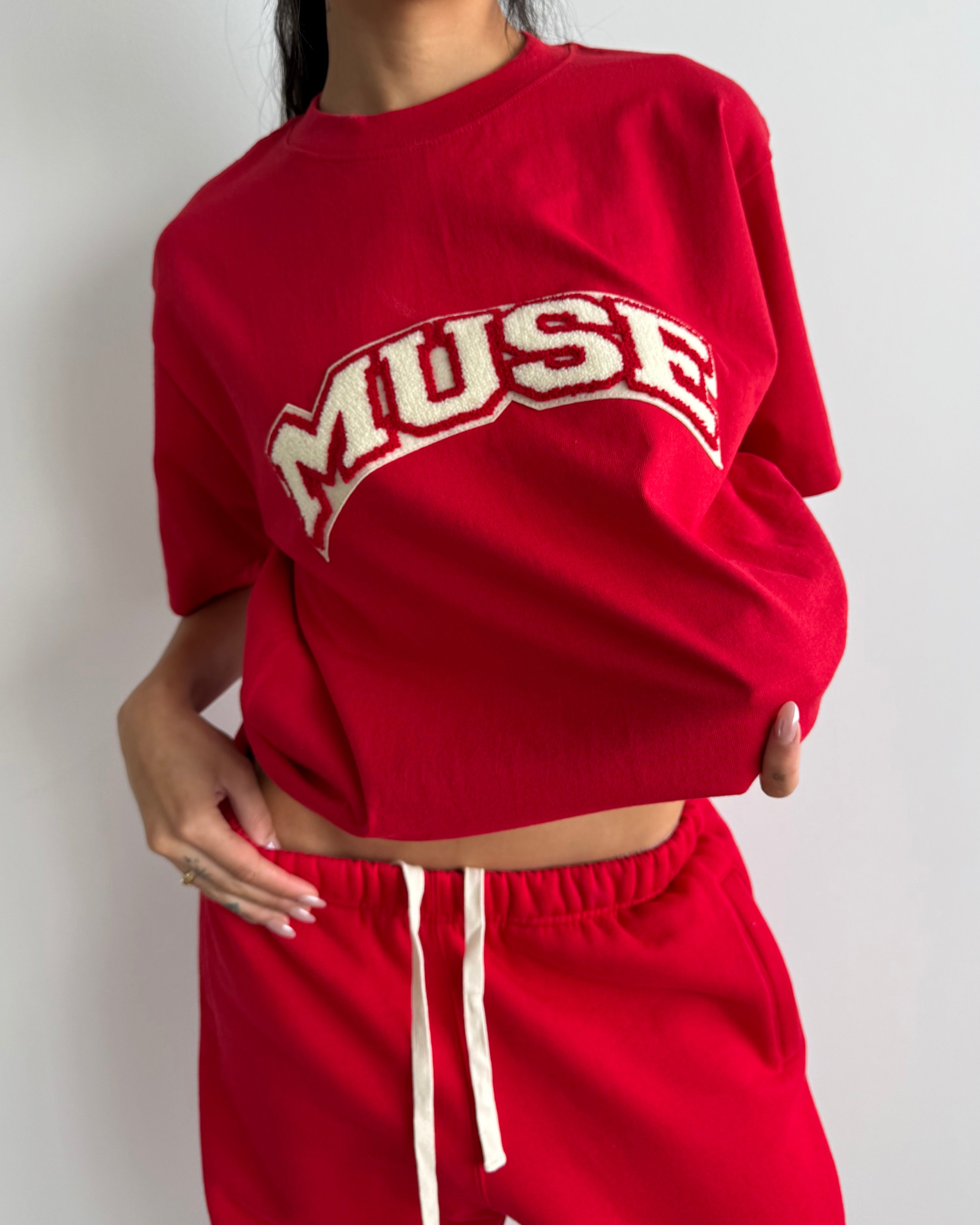 Cotton Chenille T-shirt - Cherry