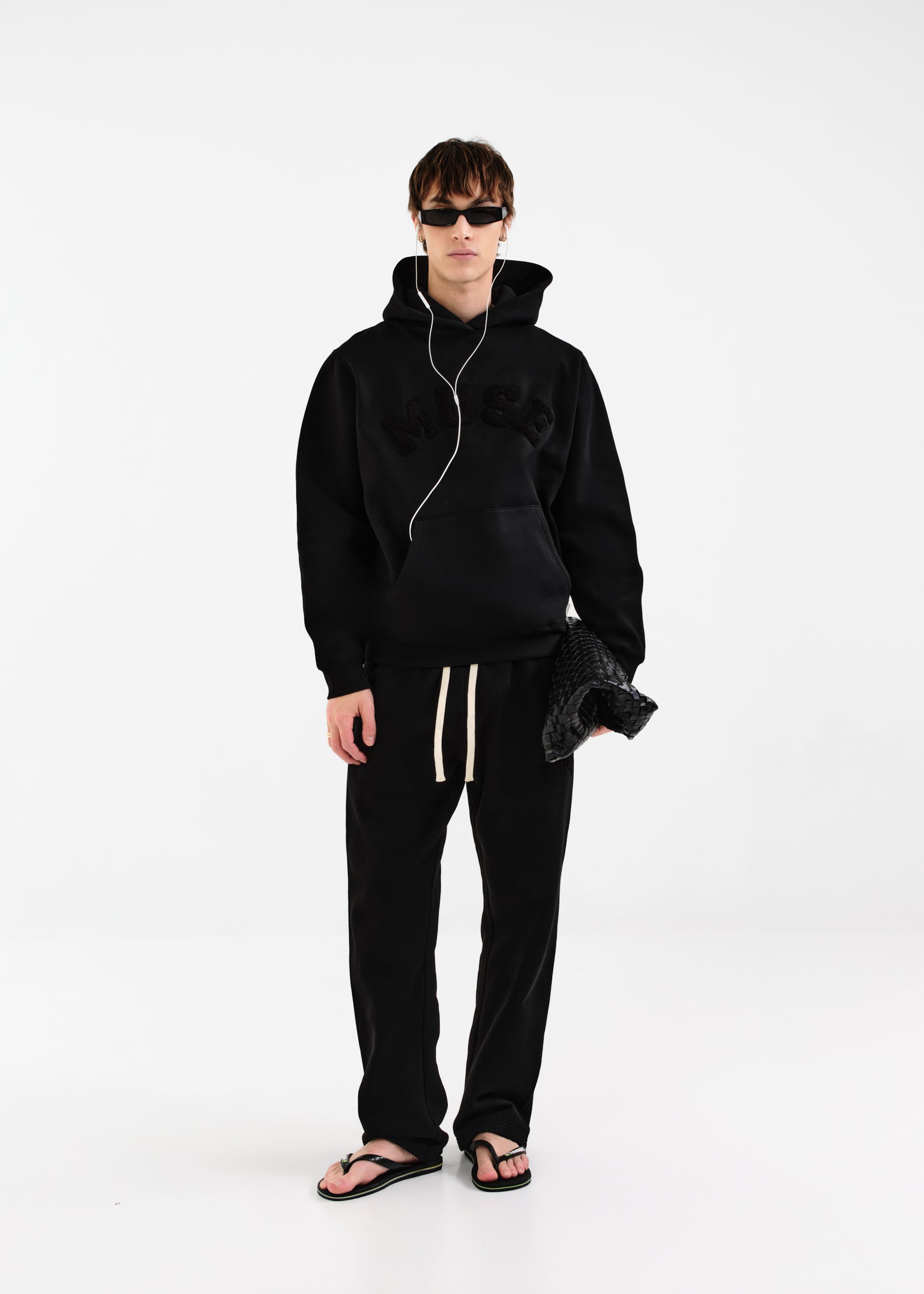 Heavyweight Chenille Hoodie - Coal Black