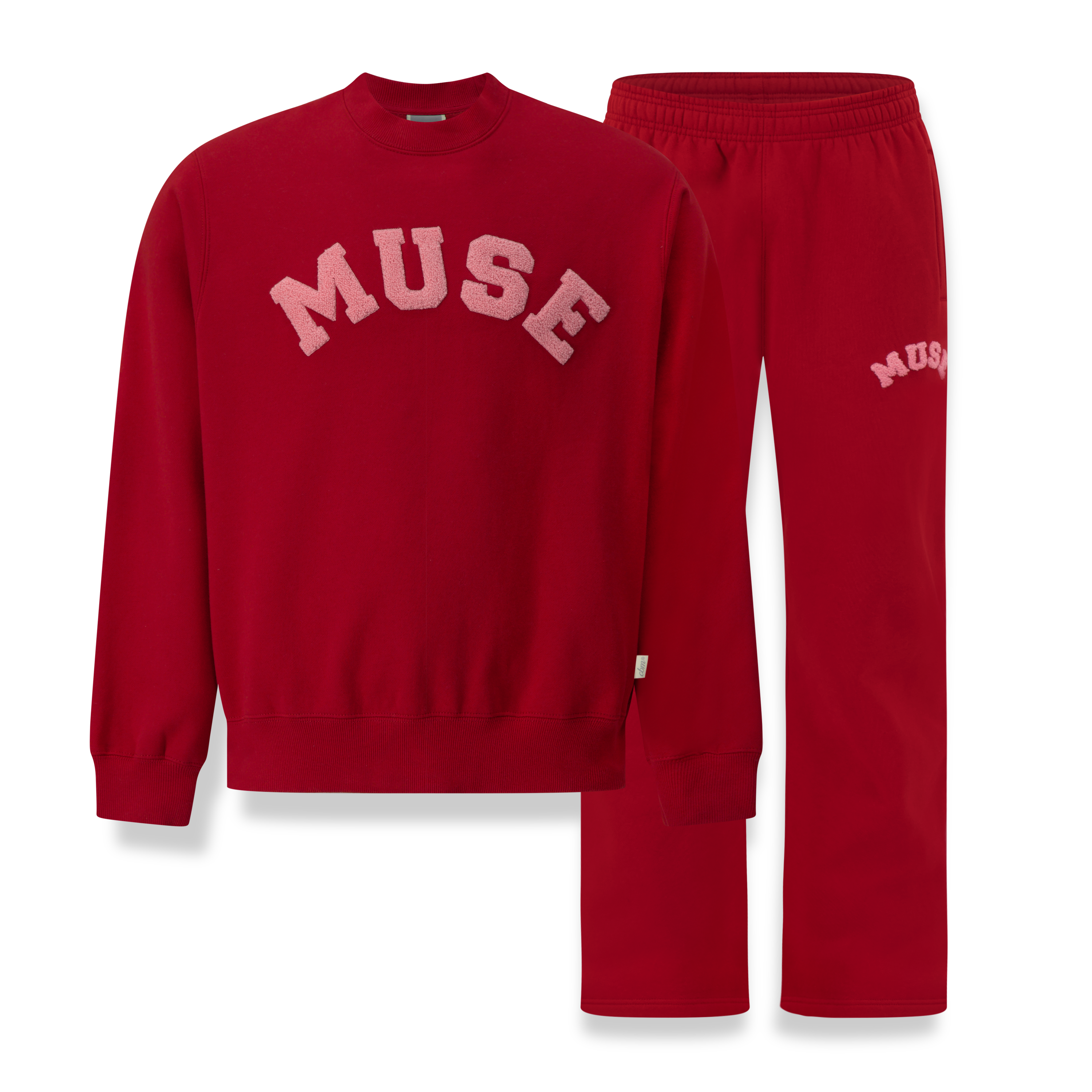 Heavyweight Chenille Sweatshirt Set - Cherry