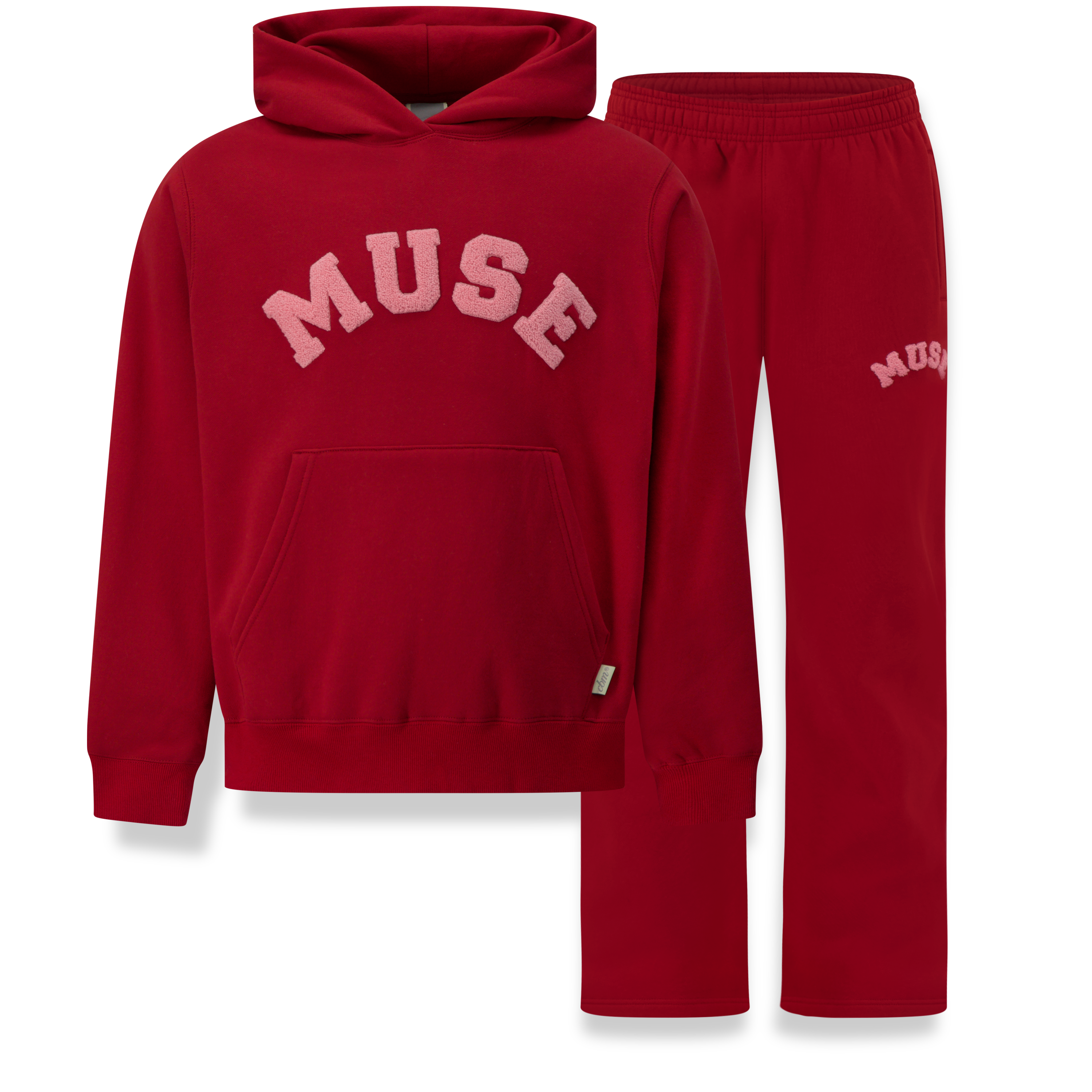 Heavyweight Chenille Hoodie Set - Cherry
