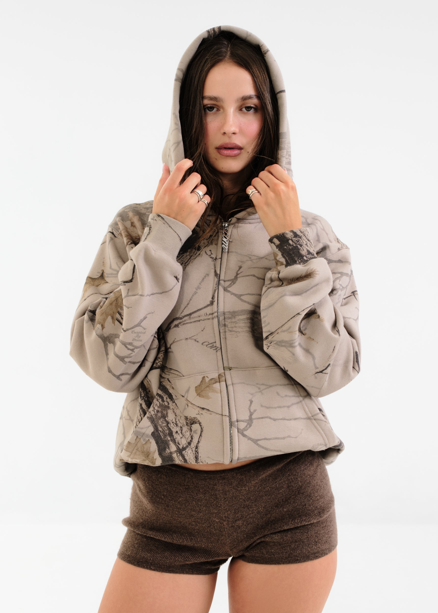 Heavyweight Camo Zip Up - Canyon