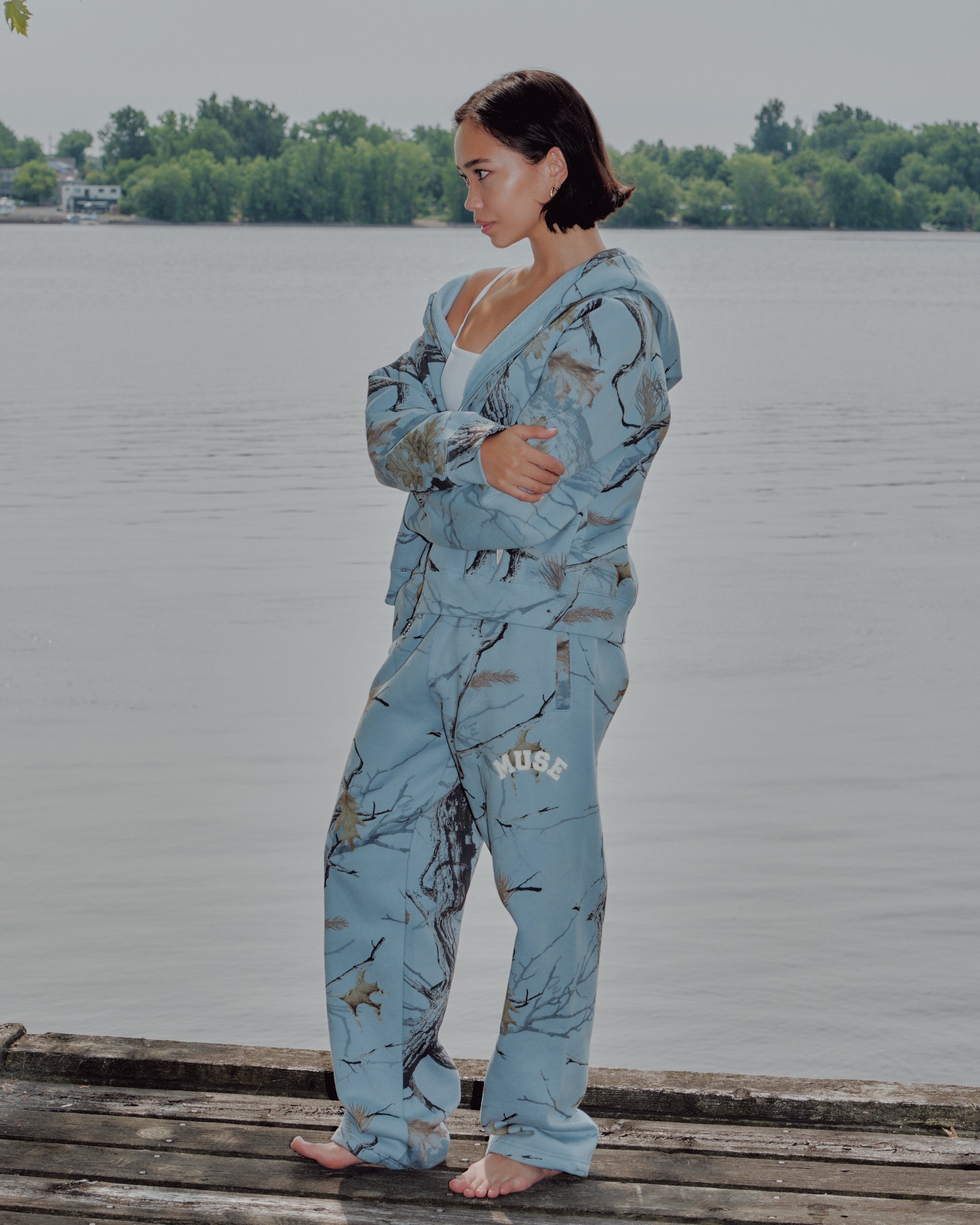 Heavyweight Camo Joggers - Glacier