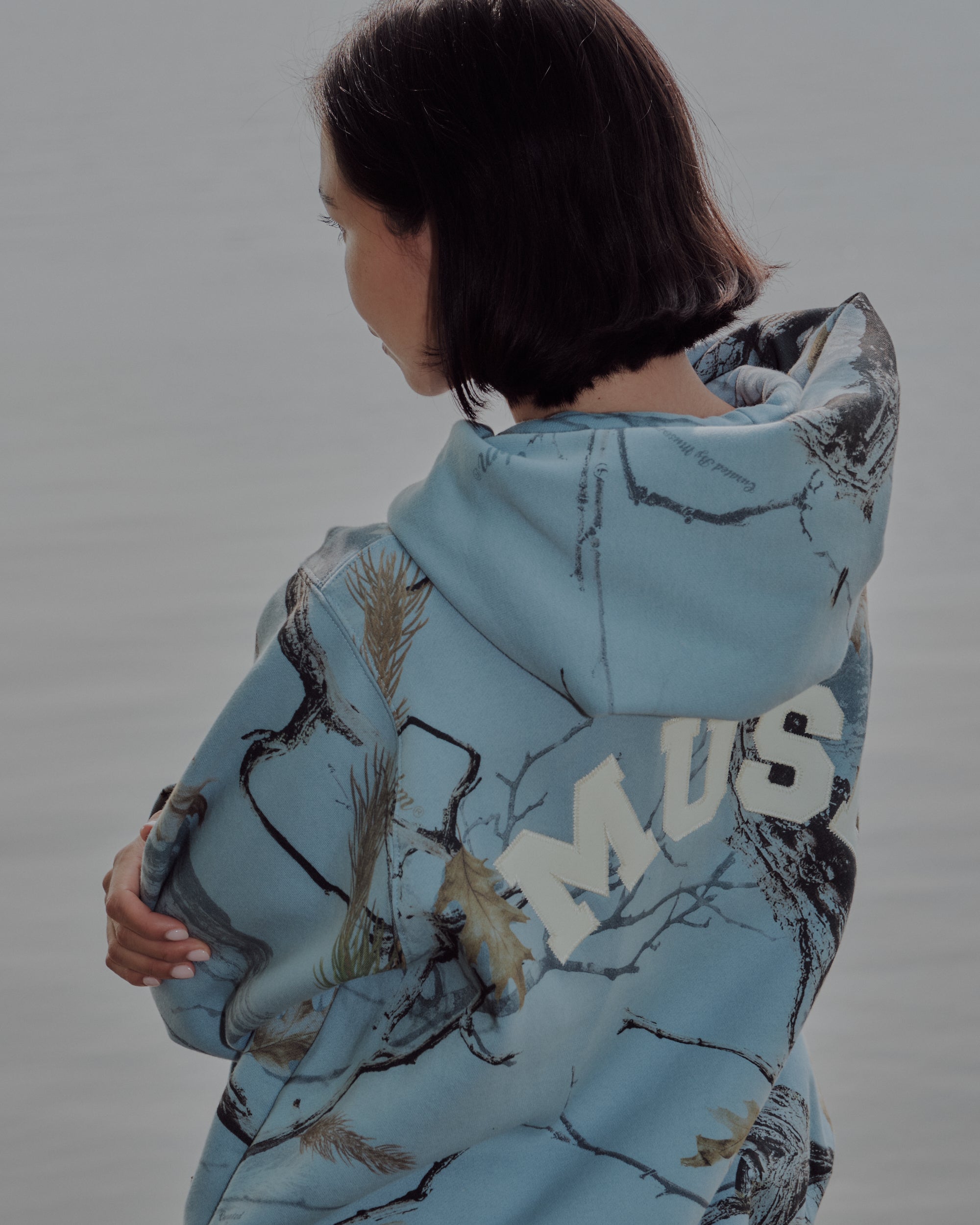 Heavyweight Camo Zip Up - Glacier