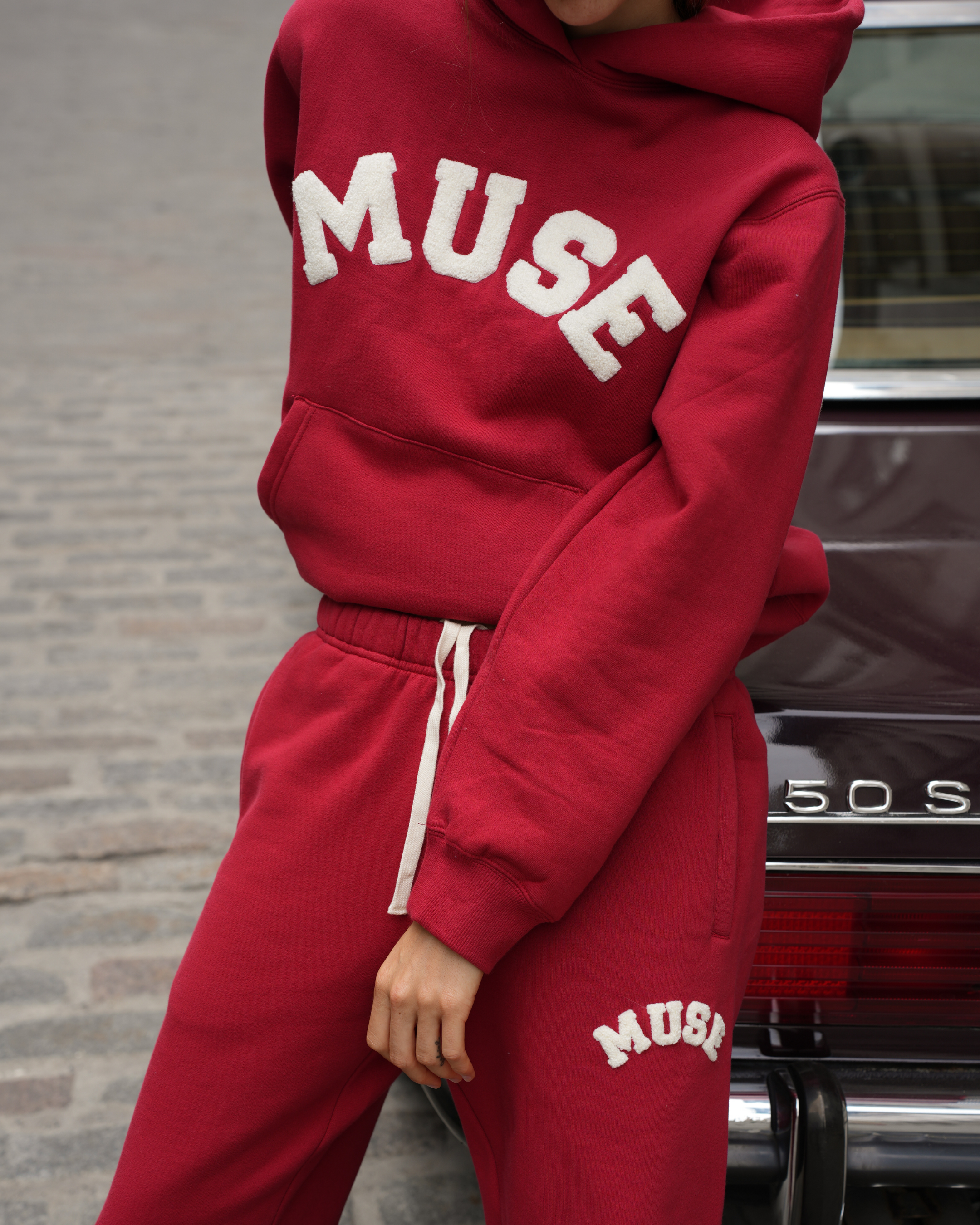 Heavyweight Chenille Hoodie - Ivy Red