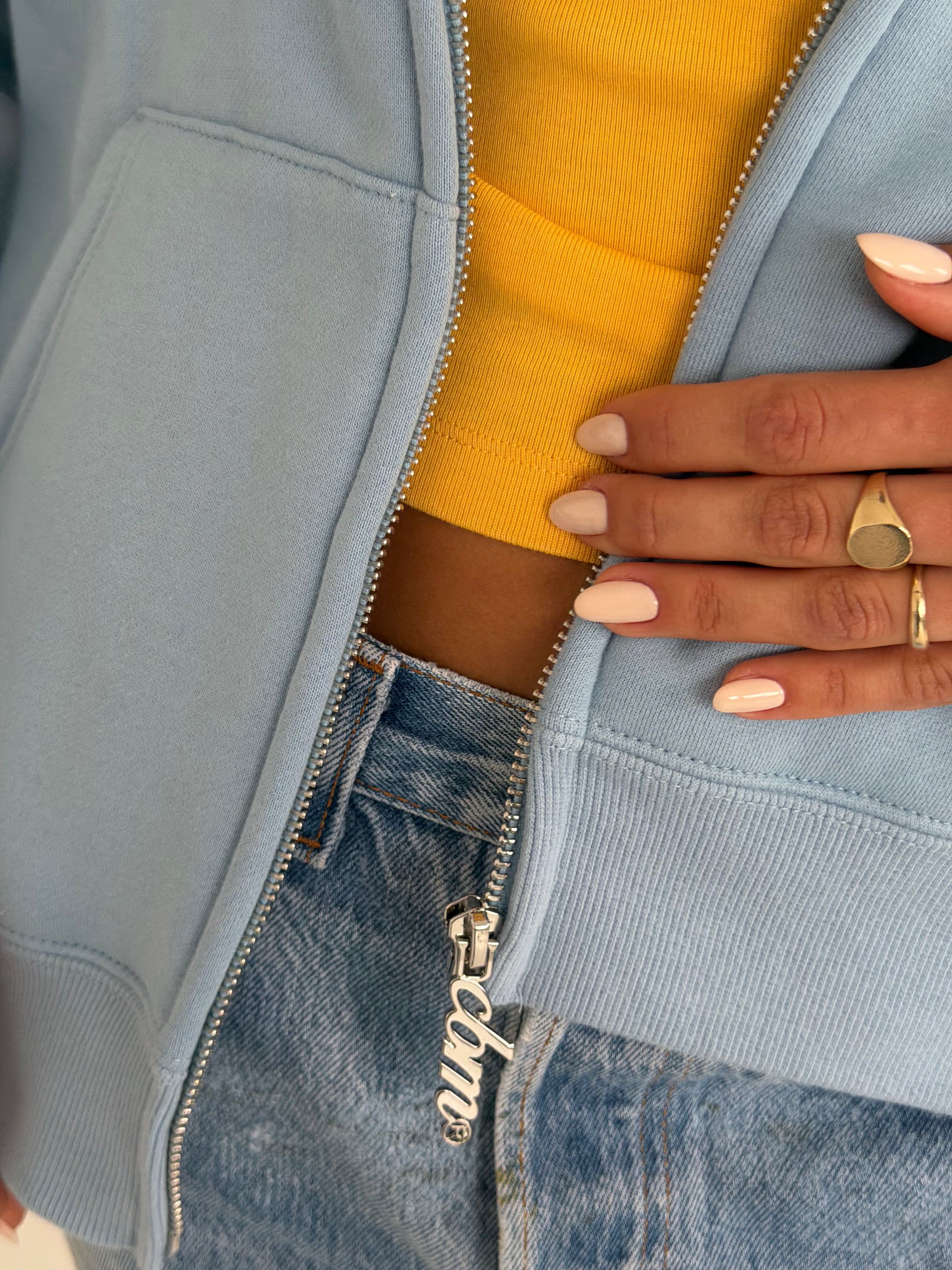 Heavyweight Zip Up - Baby Blue