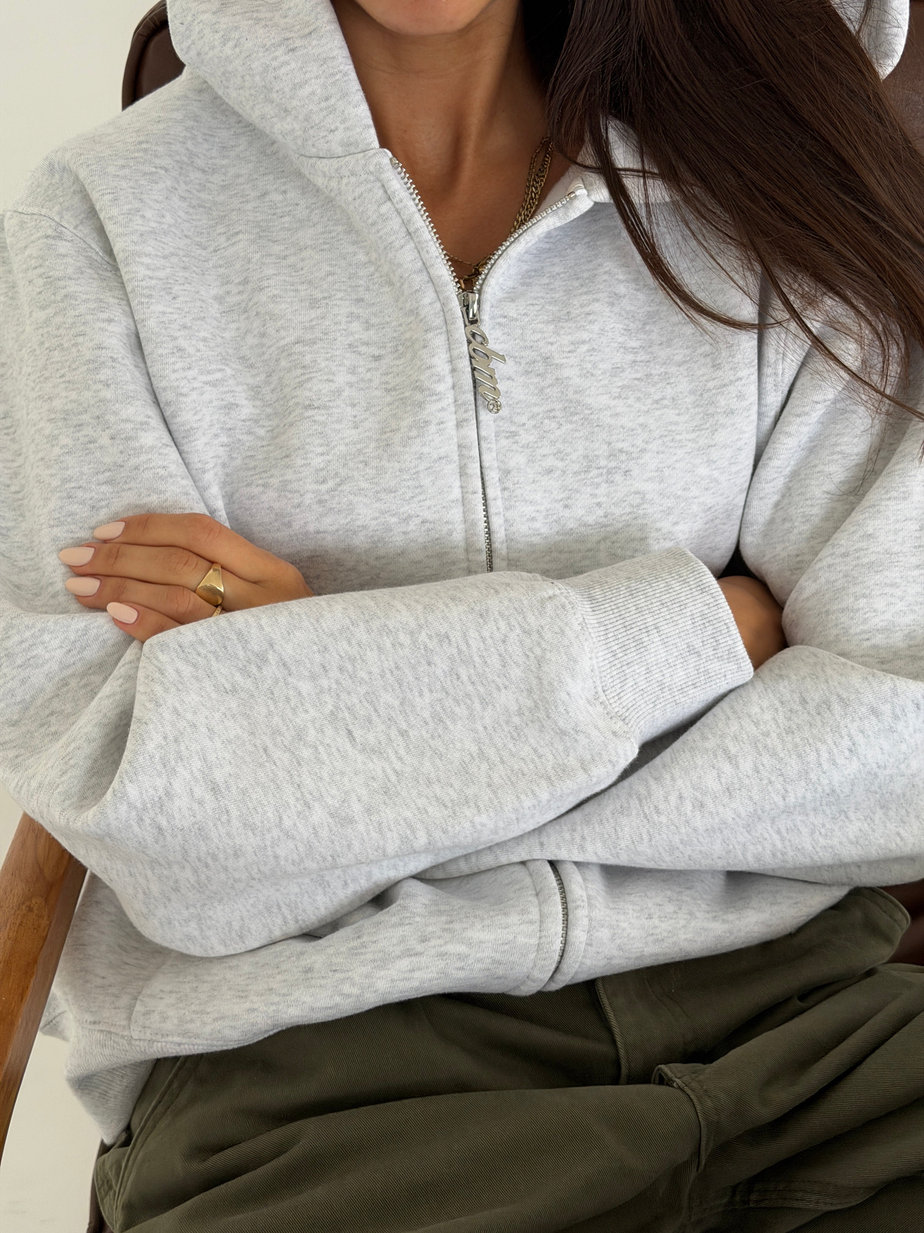 Heavyweight Zip Up - Ash Grey