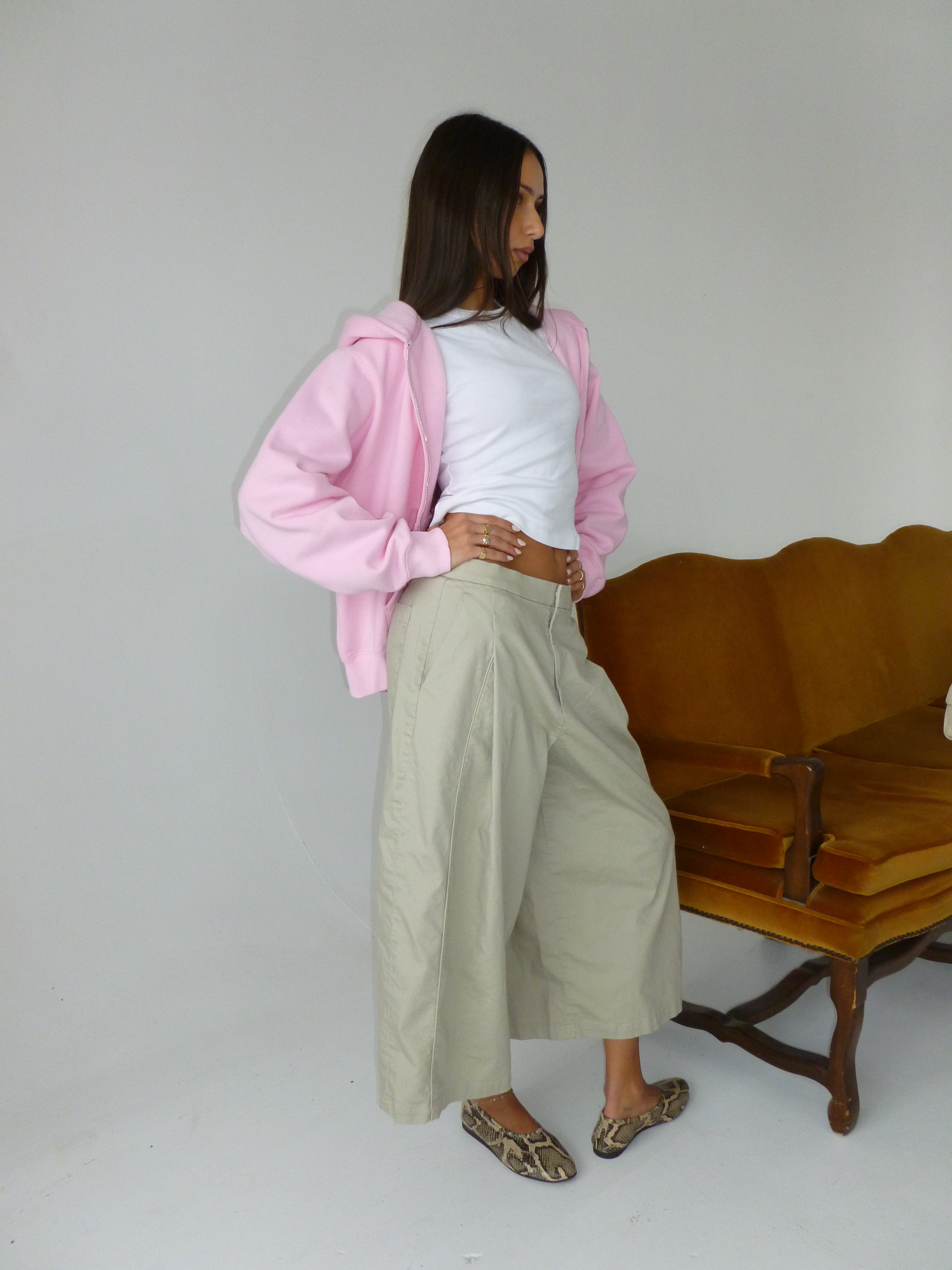 Heavyweight Zip Up - Baby Pink