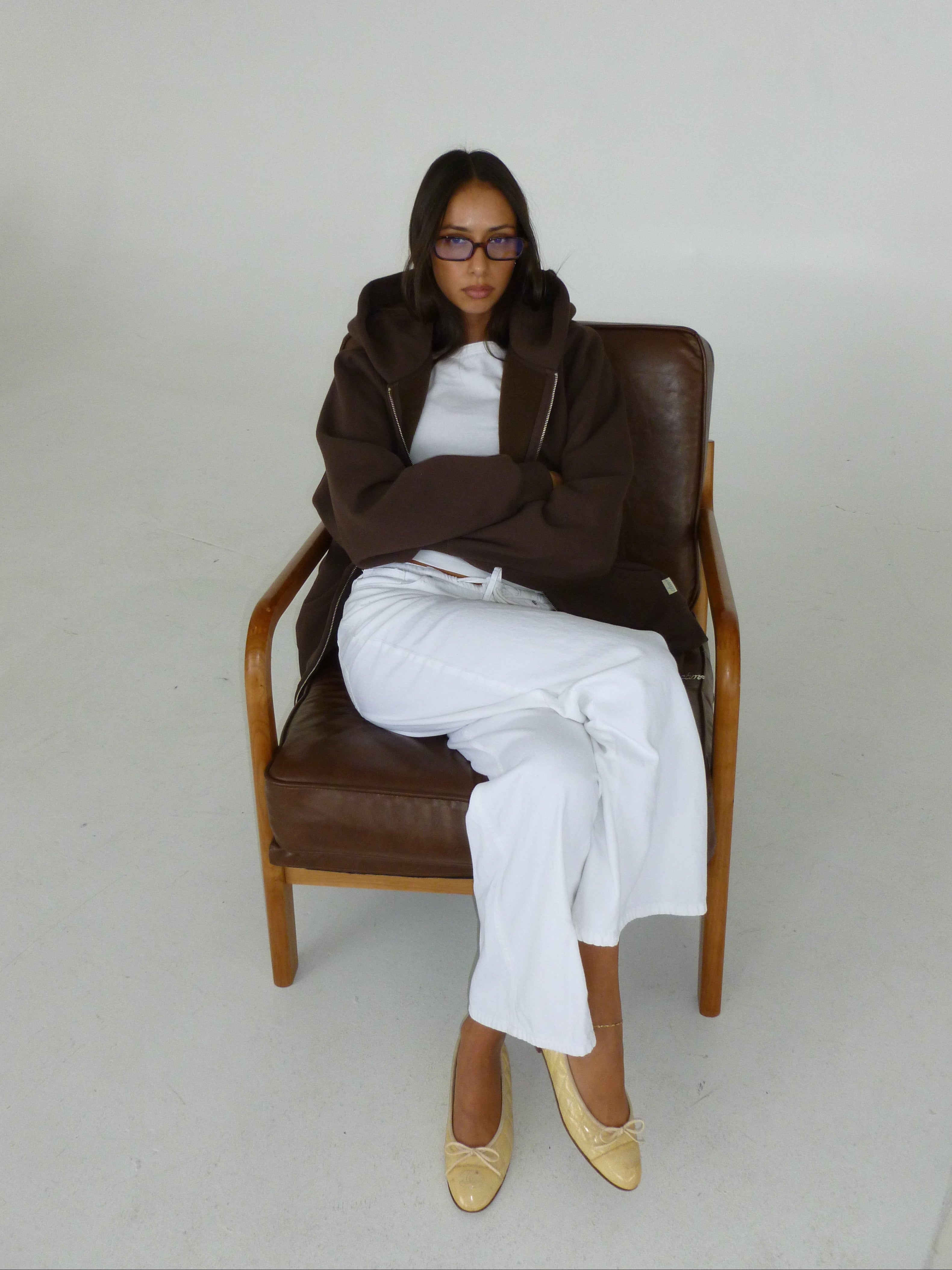 Heavyweight Zip Up - Chocolate