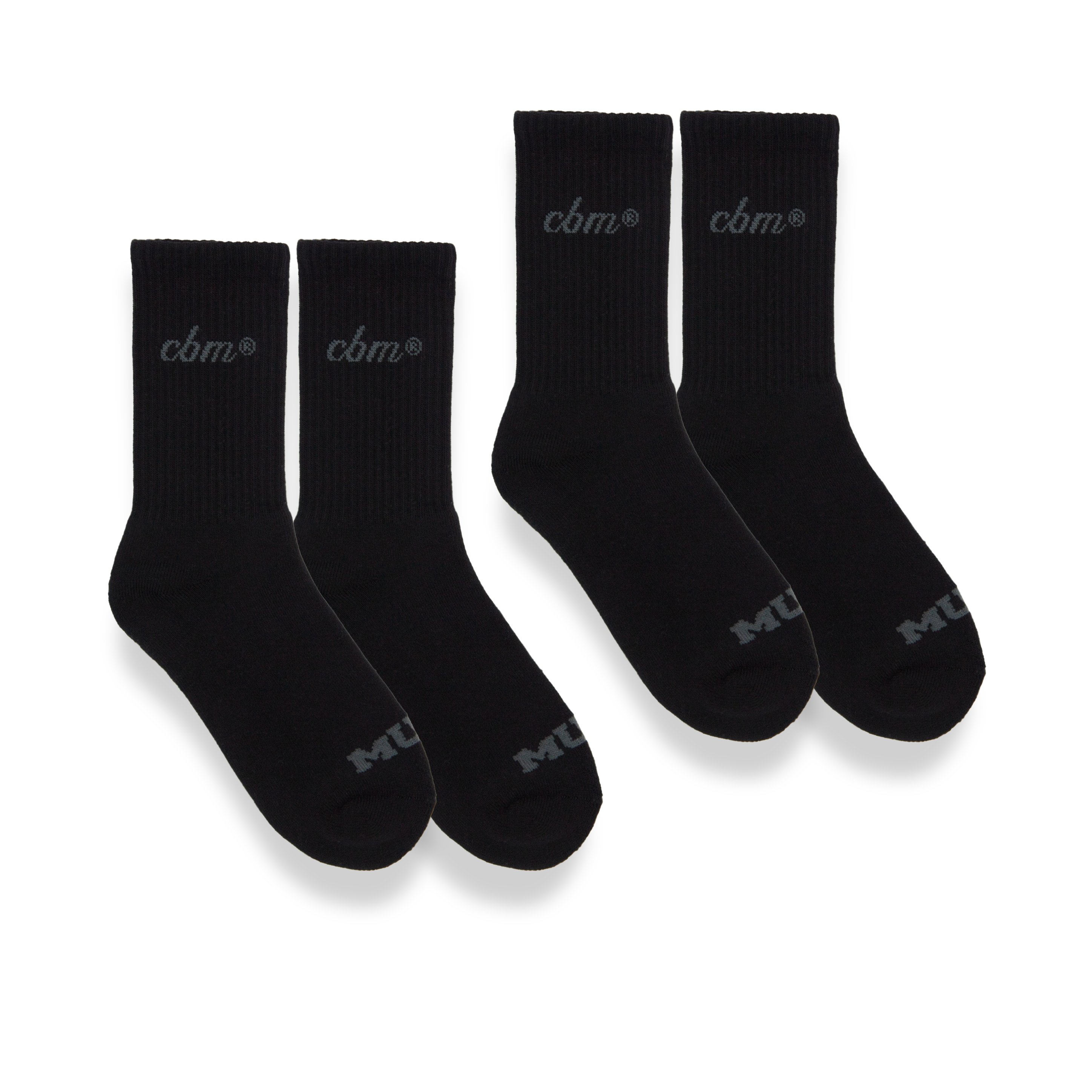 Crew socks 6" - Black Pack (2)