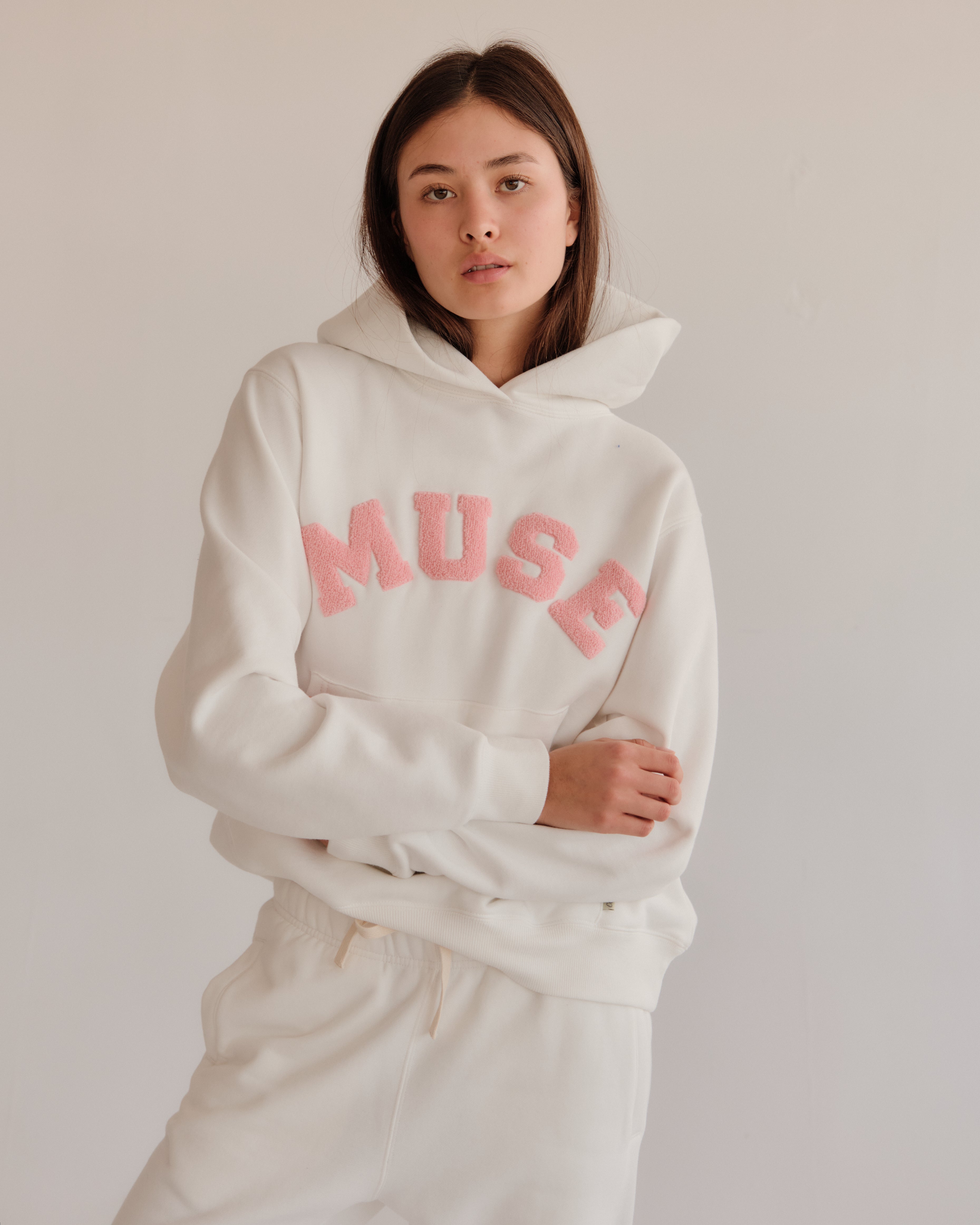 Heavyweight Chenille Hoodie - White Lily