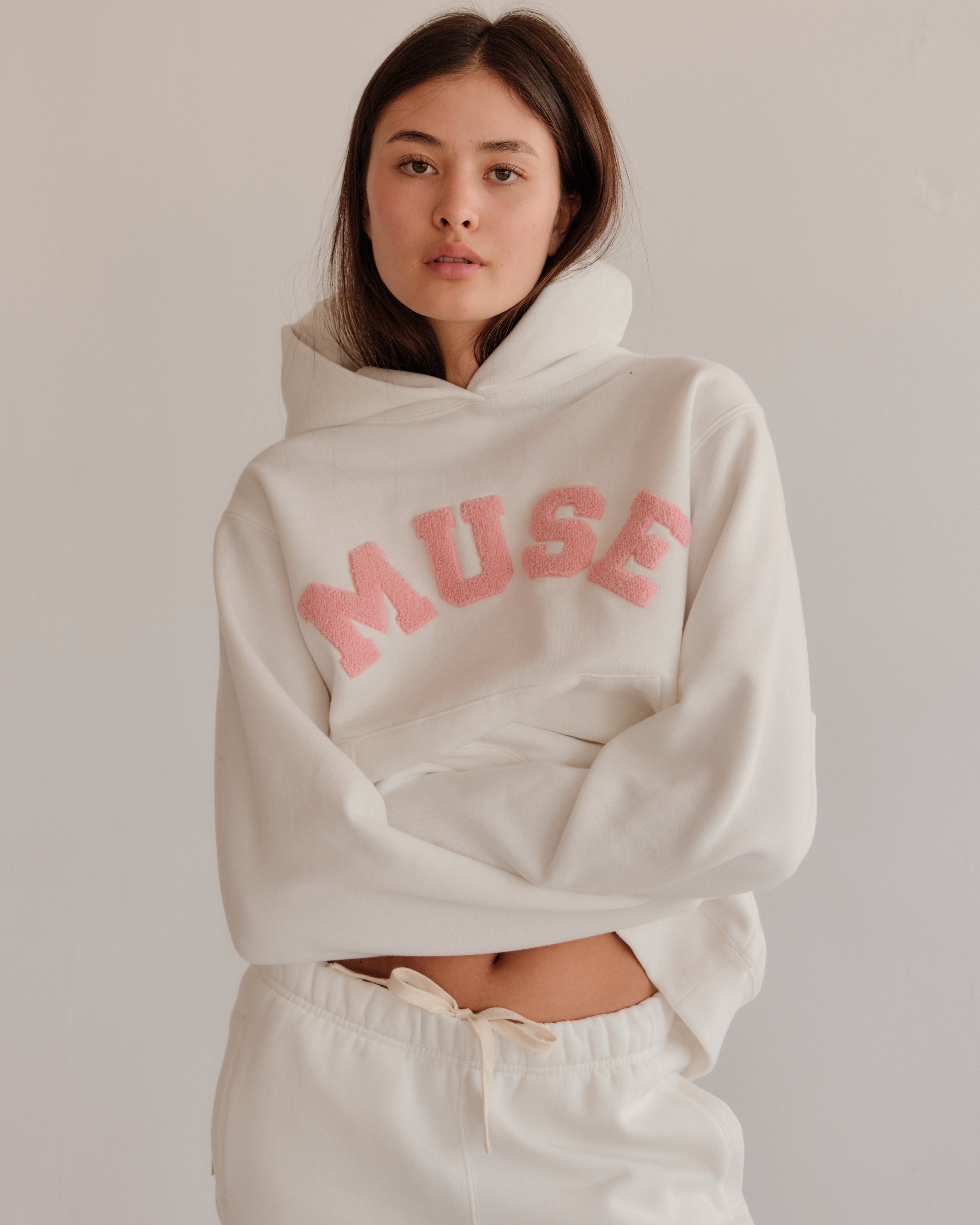 Heavyweight Chenille Hoodie - White Lily