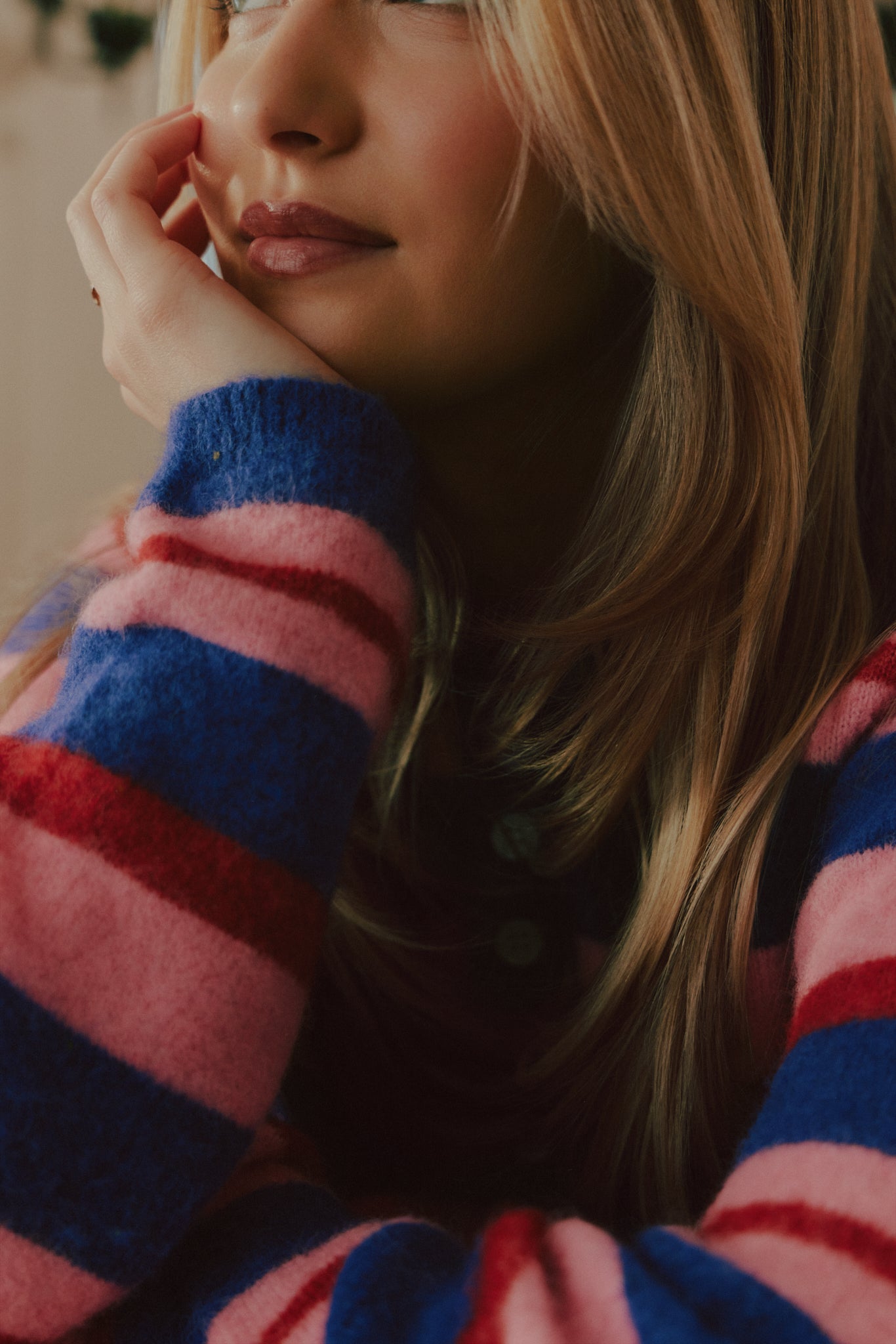 Polo Striped Wool Knit - Pink Swirl