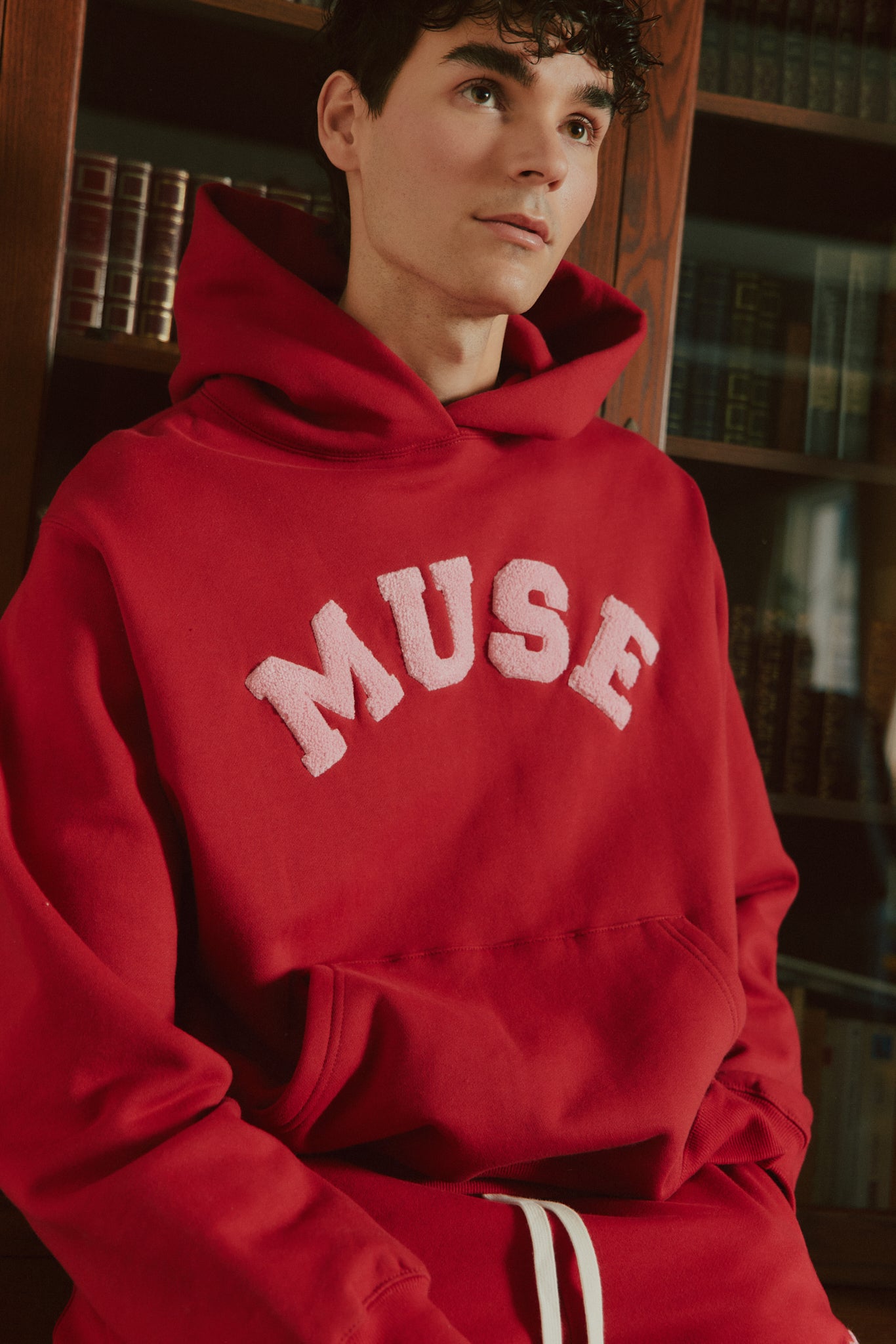Heavyweight Chenille Hoodie - Cherry