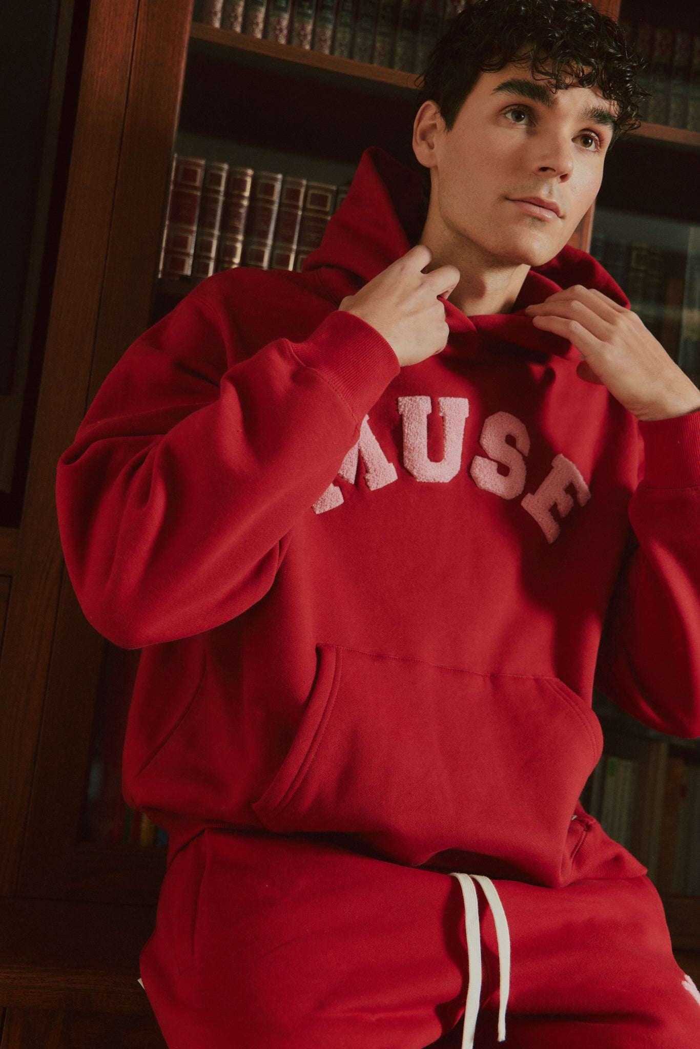 Heavyweight Chenille Hoodie - Cherry