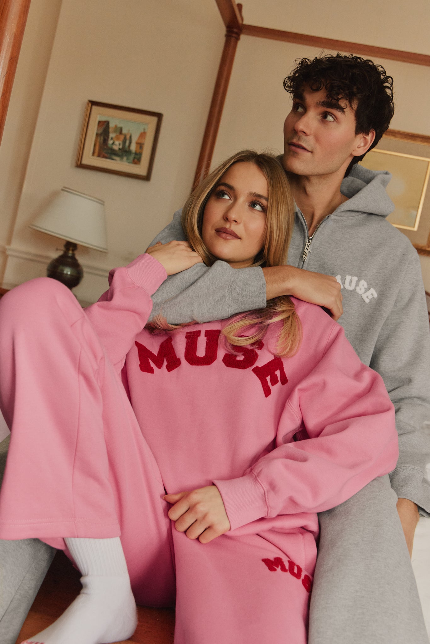 Heavyweight Chenille Sweatshirt Set - Blush