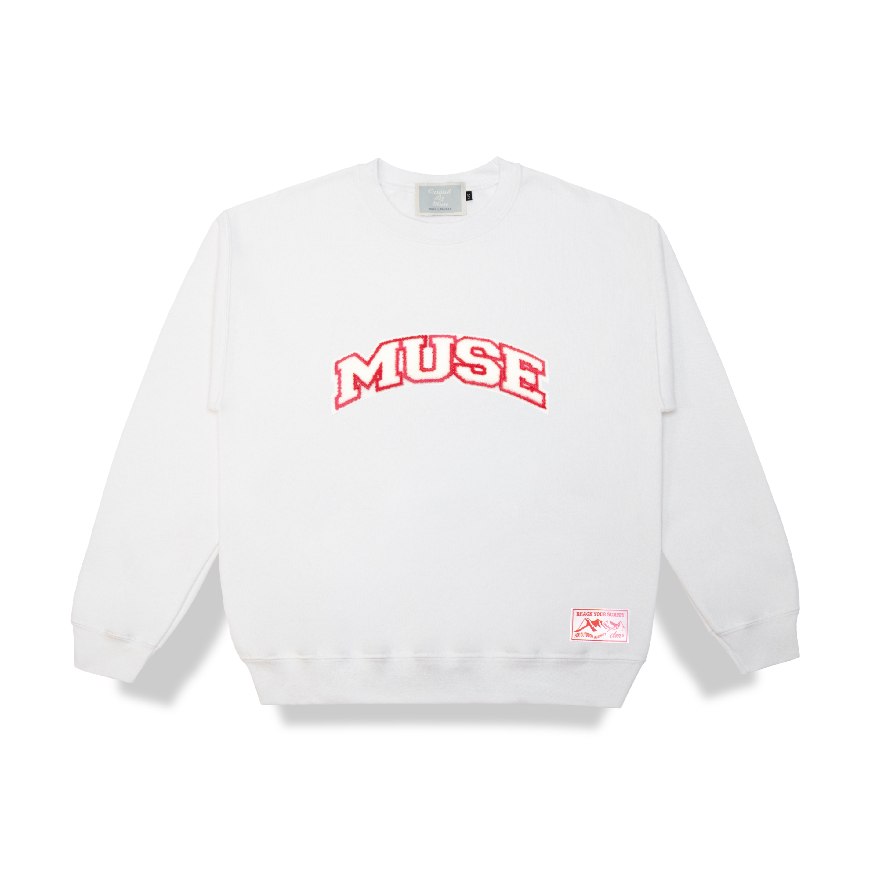 OG Chenille White Sweatshirt - Hibiscus