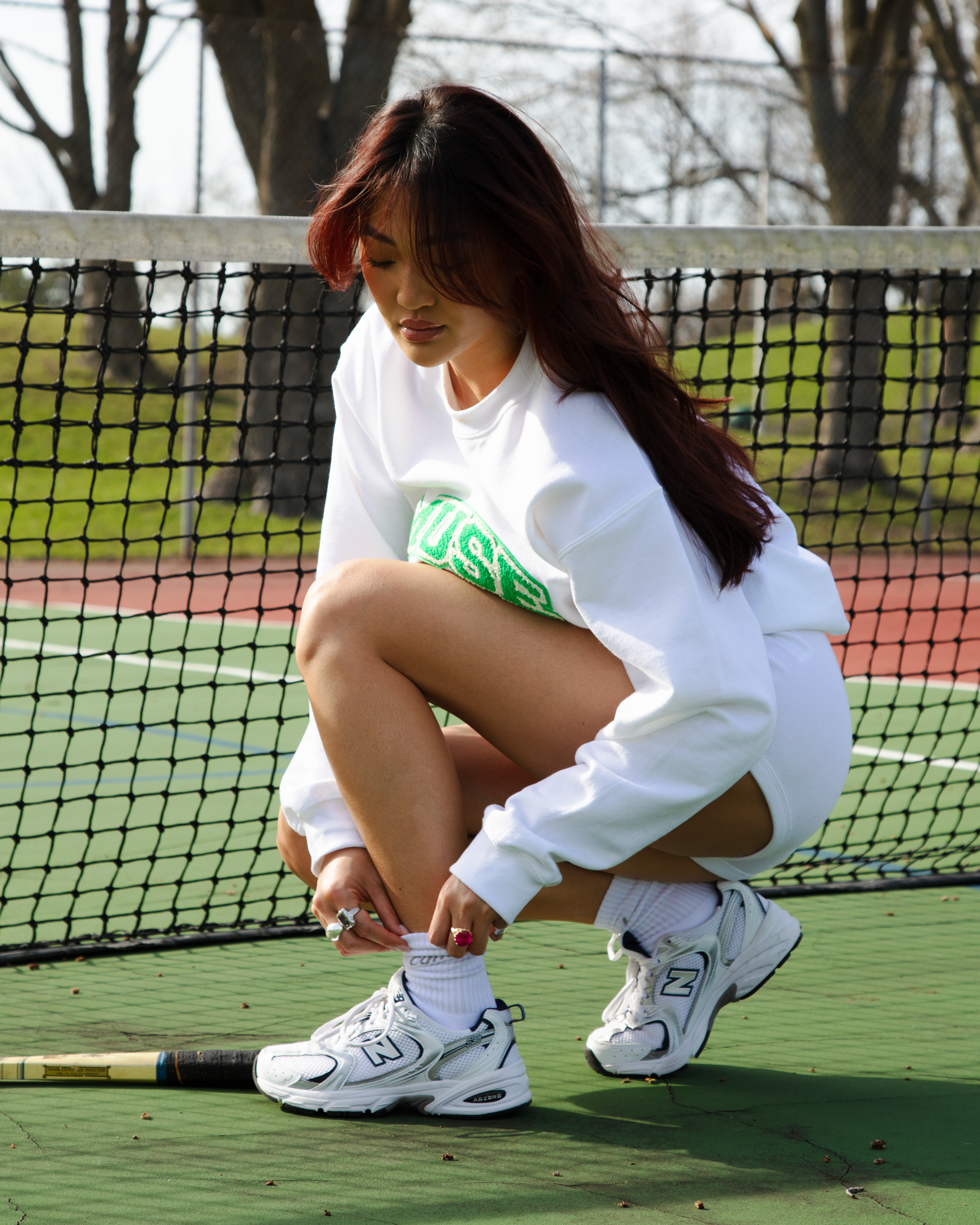 OG Chenille White Sweatshirt - Irish