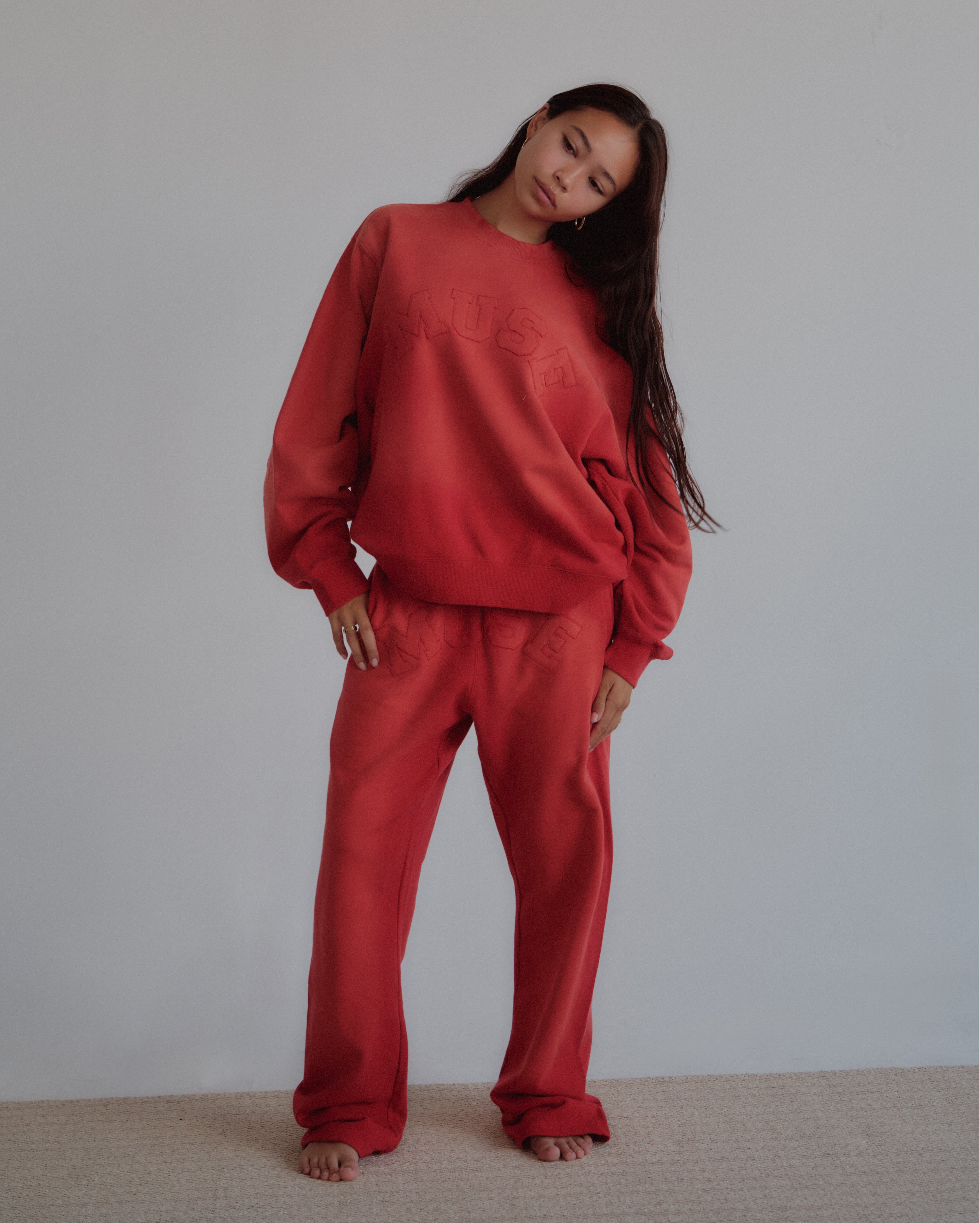 French Terry Sweatshirt - Scarlet Red