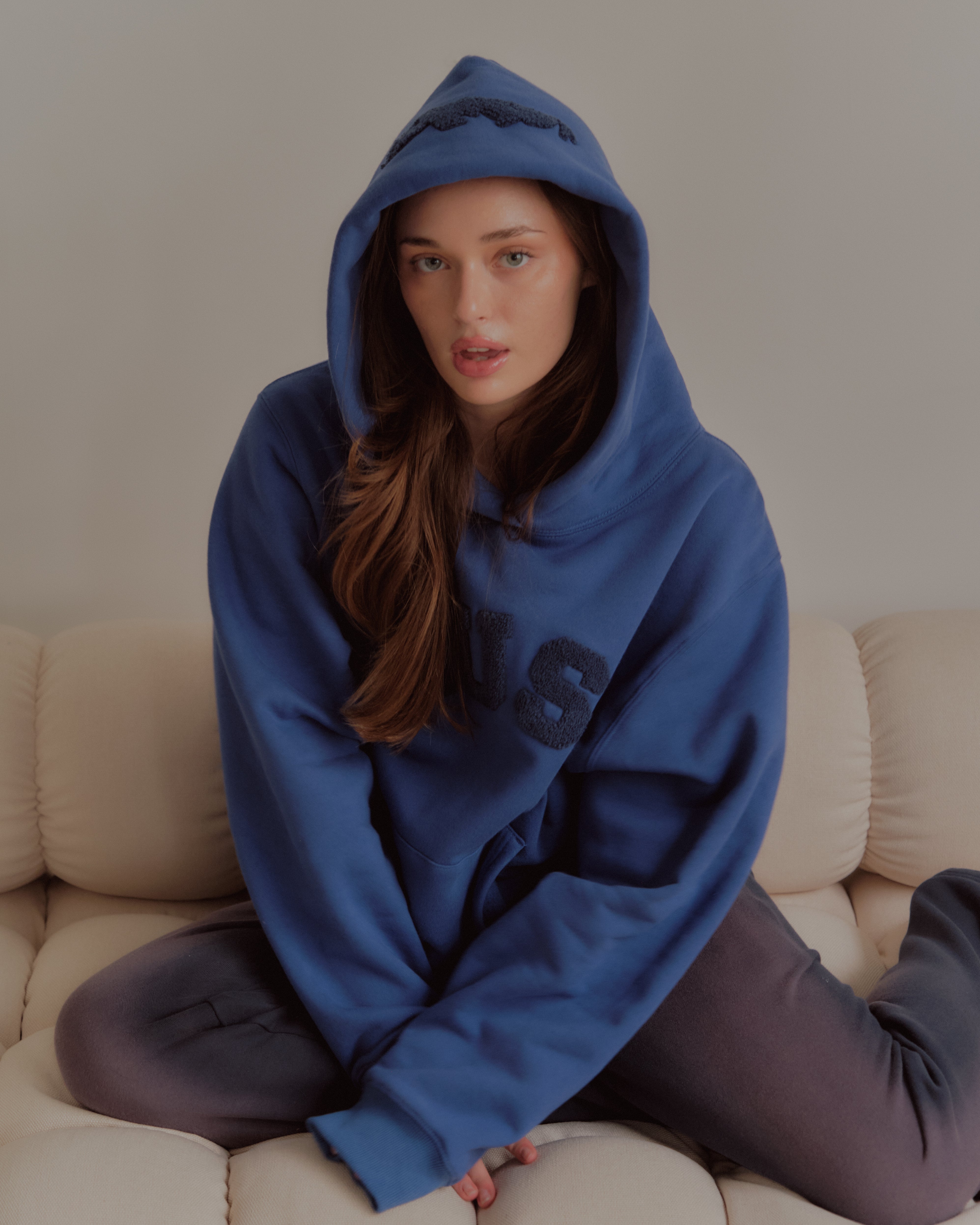 Heavyweight Chenille Hoodie - Blueberry