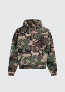 French Terry Zip Up Hoodie - Woodland Camo