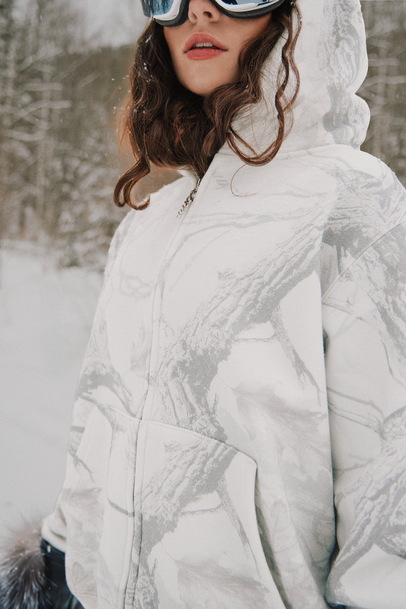 Heavyweight Camo Zip Up Set - White Edition