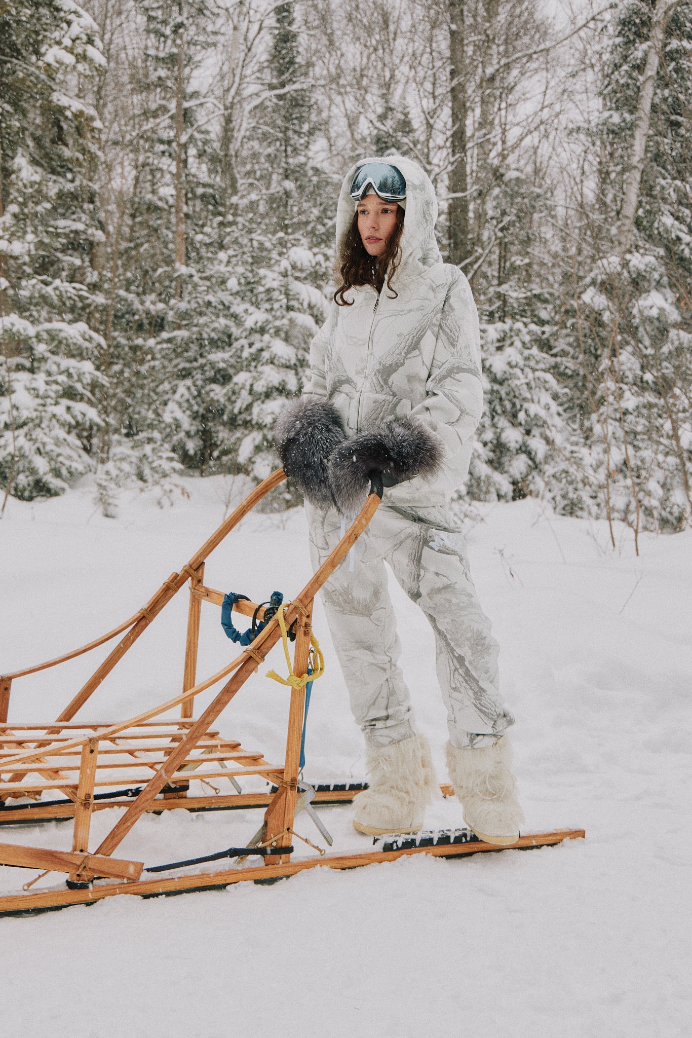 Heavyweight Camo Zip Up Set - White Edition