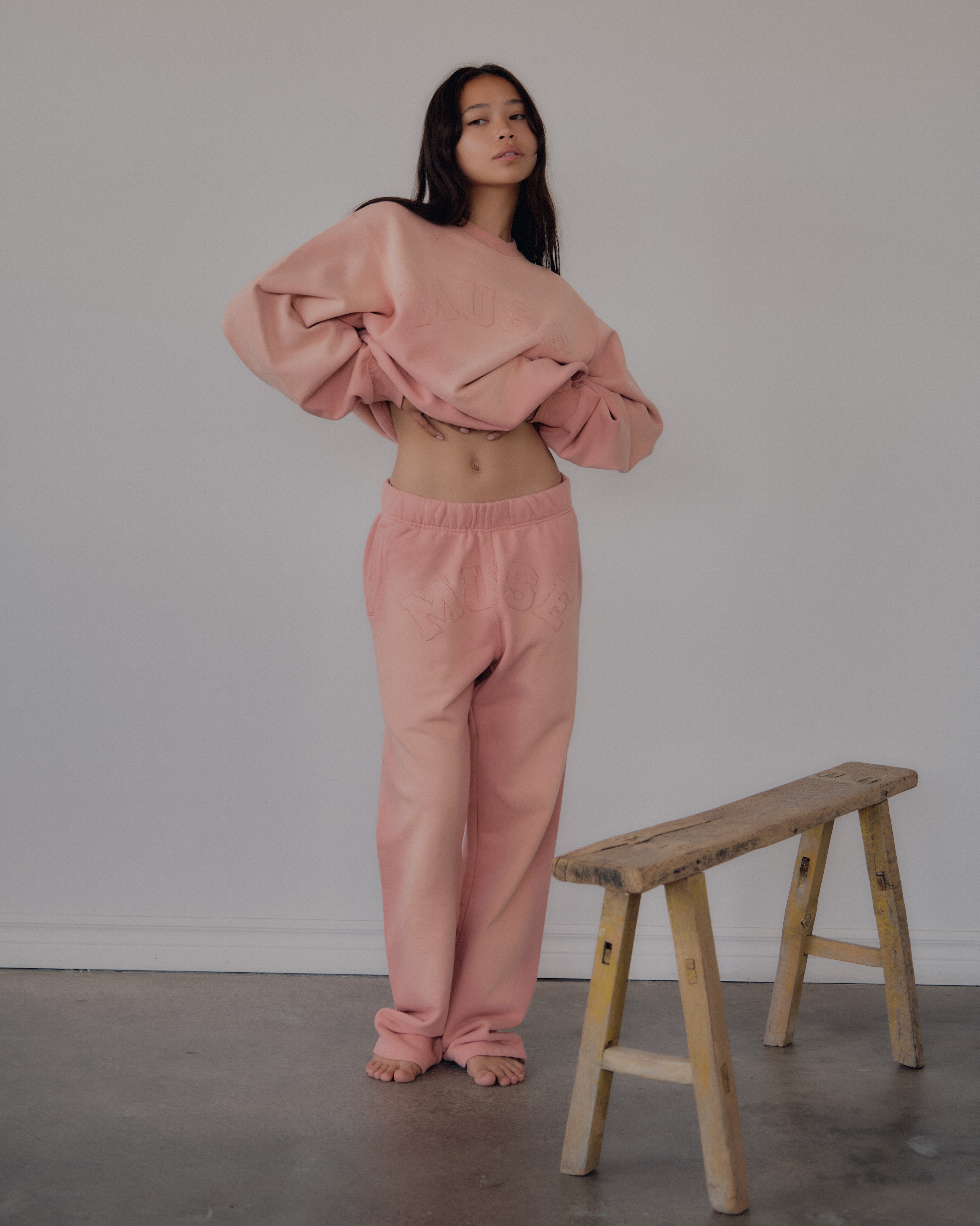 French Terry Pants - Ballet Pink