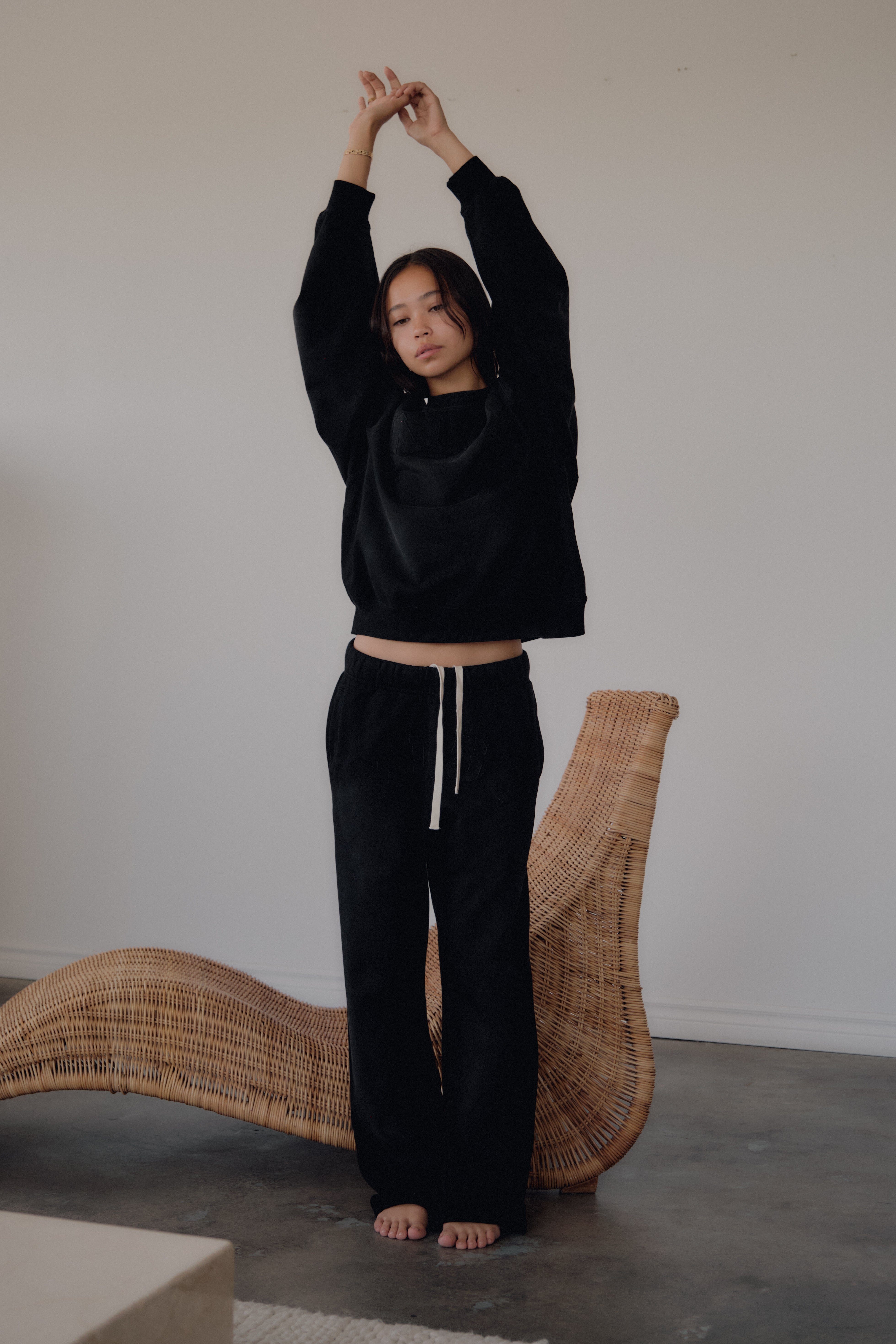 French Terry Pants - Black Ebony