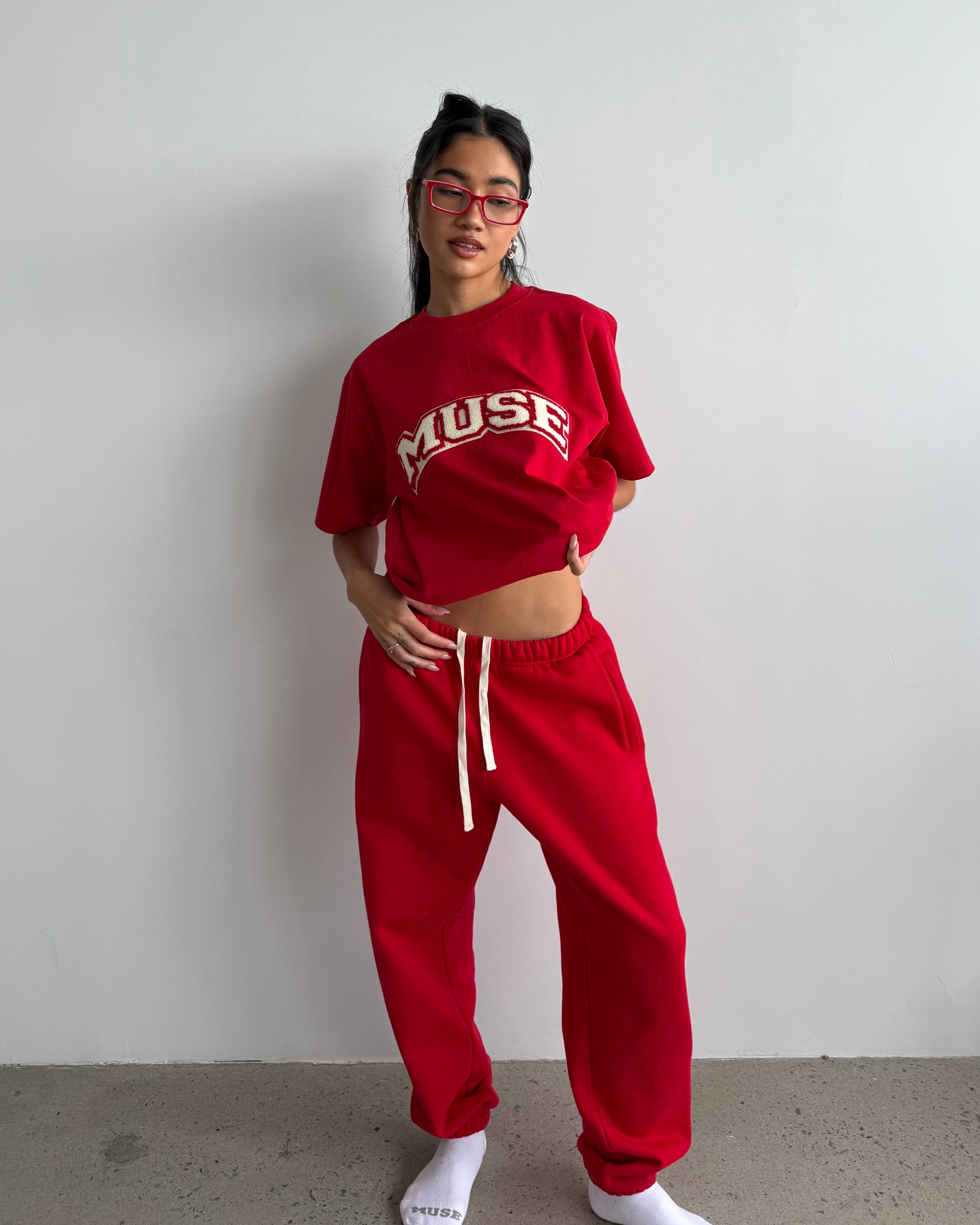 Cotton Chenille T-shirt - Cherry