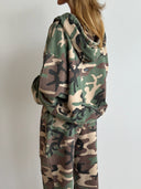 French Terry Zip Up Hoodie - Woodland Camo