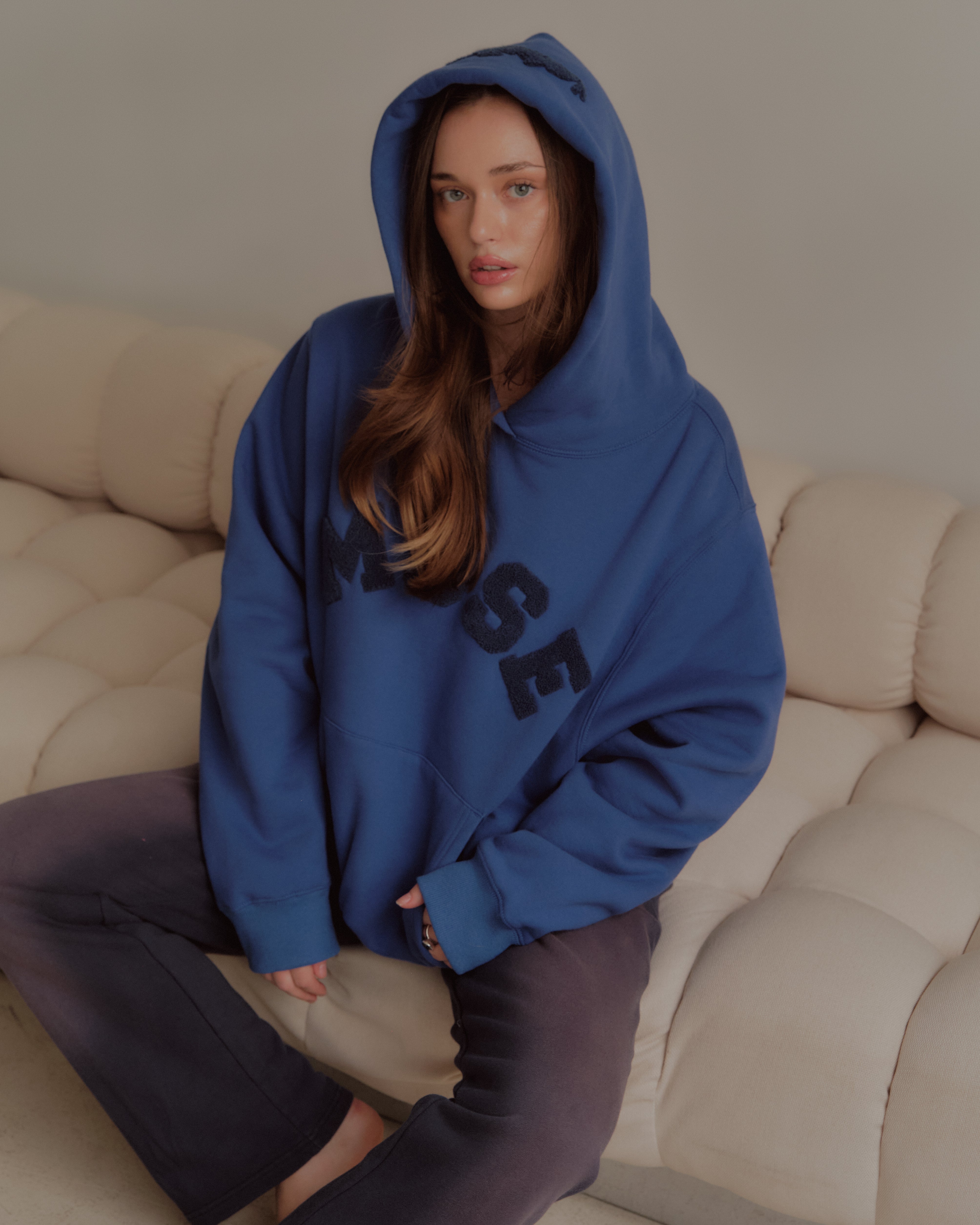 Heavyweight Chenille Hoodie - Blueberry