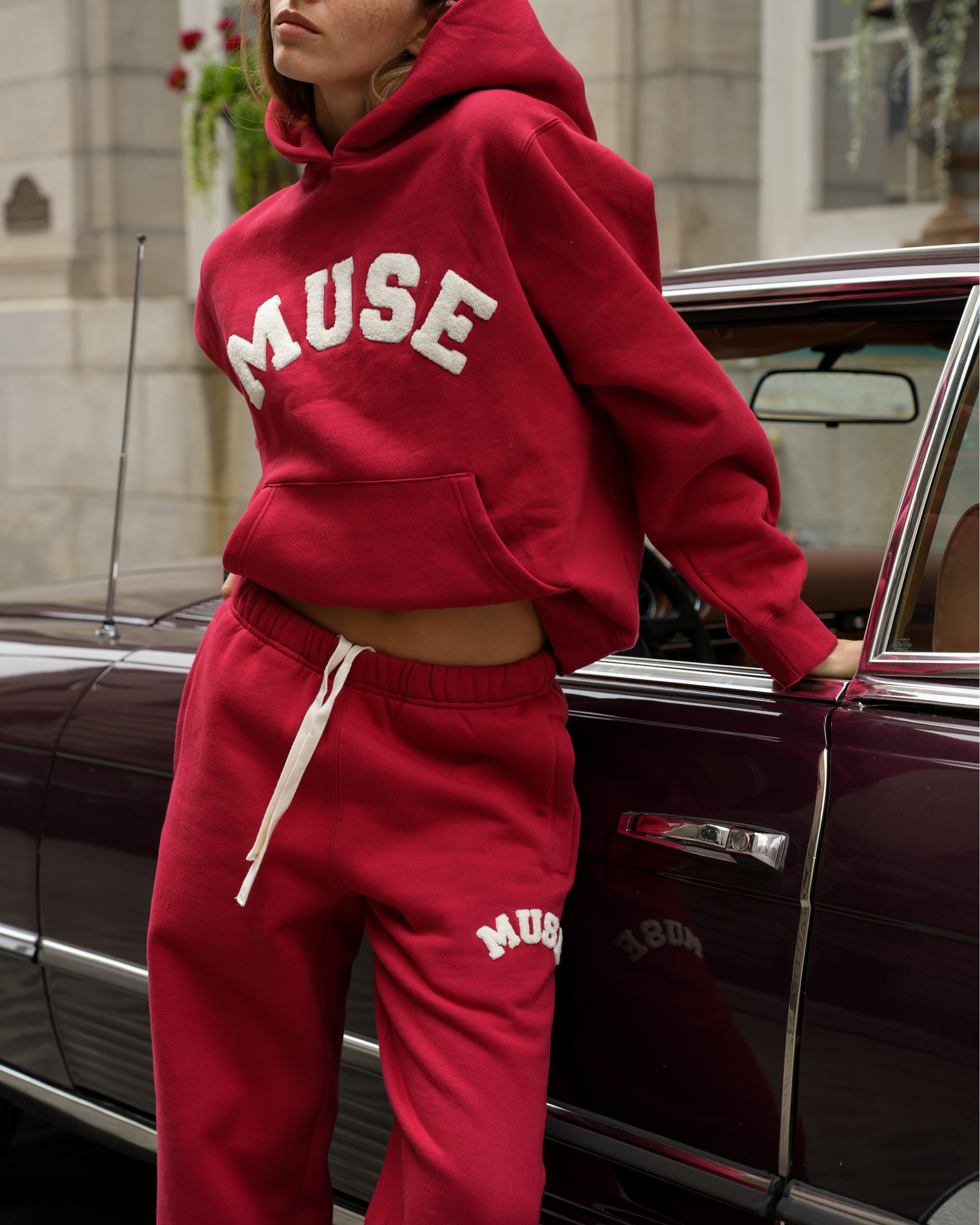 Heavyweight Chenille Hoodie - Ivy Red