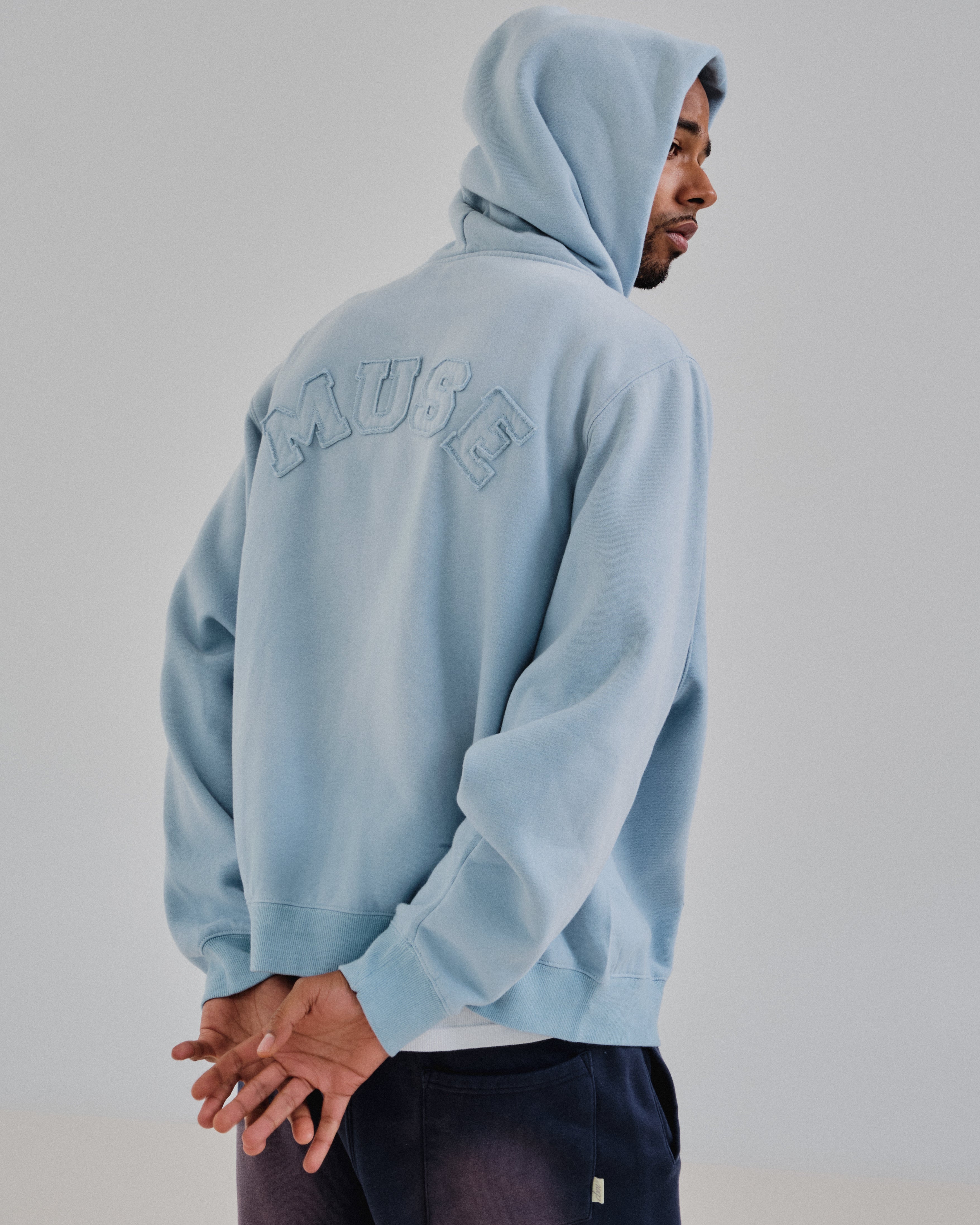 Heavyweight Zip Up - Soft Blue Wash