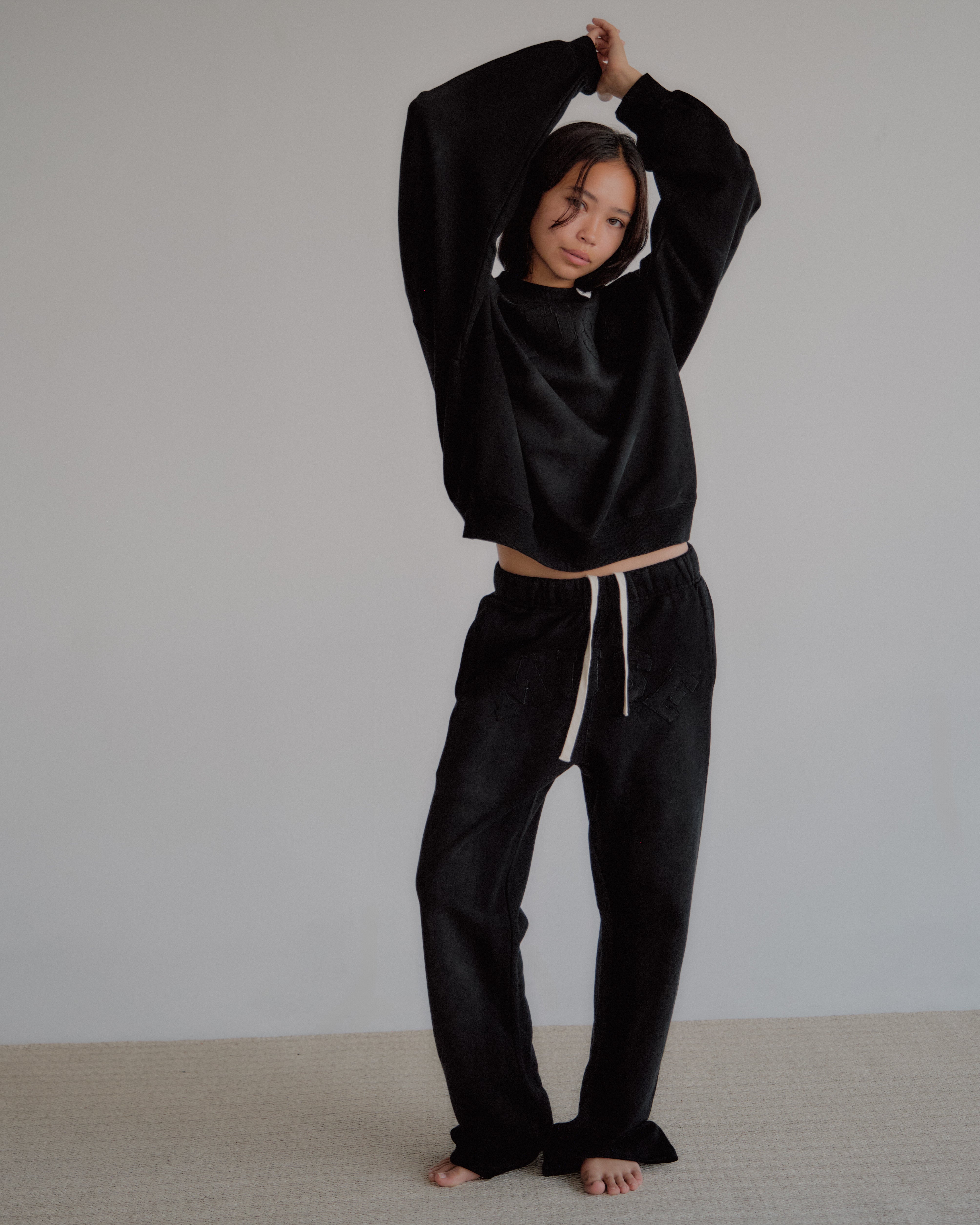 French Terry Pants - Black Ebony