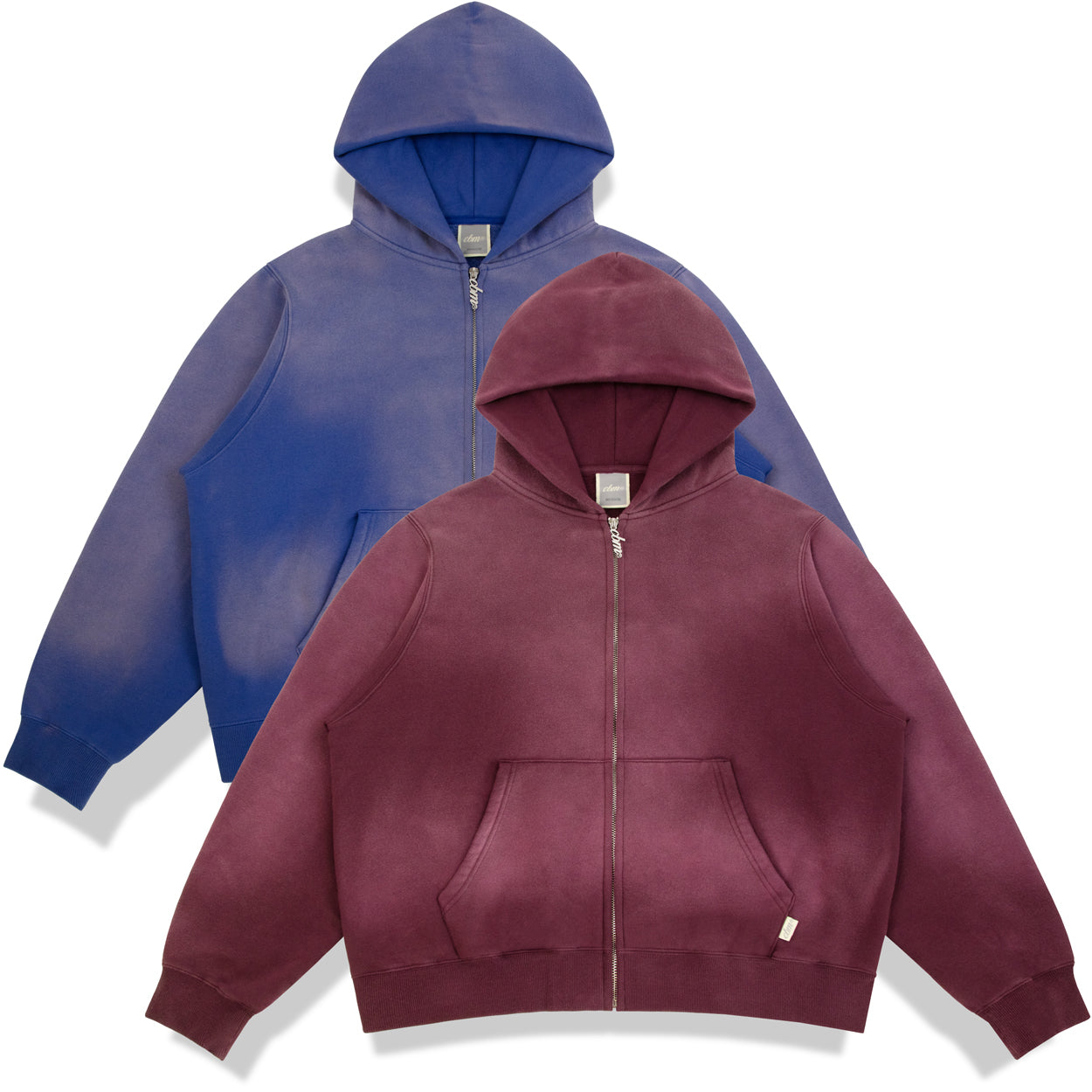 Heavyweight Wash Zip Up - Marine/Mulberry