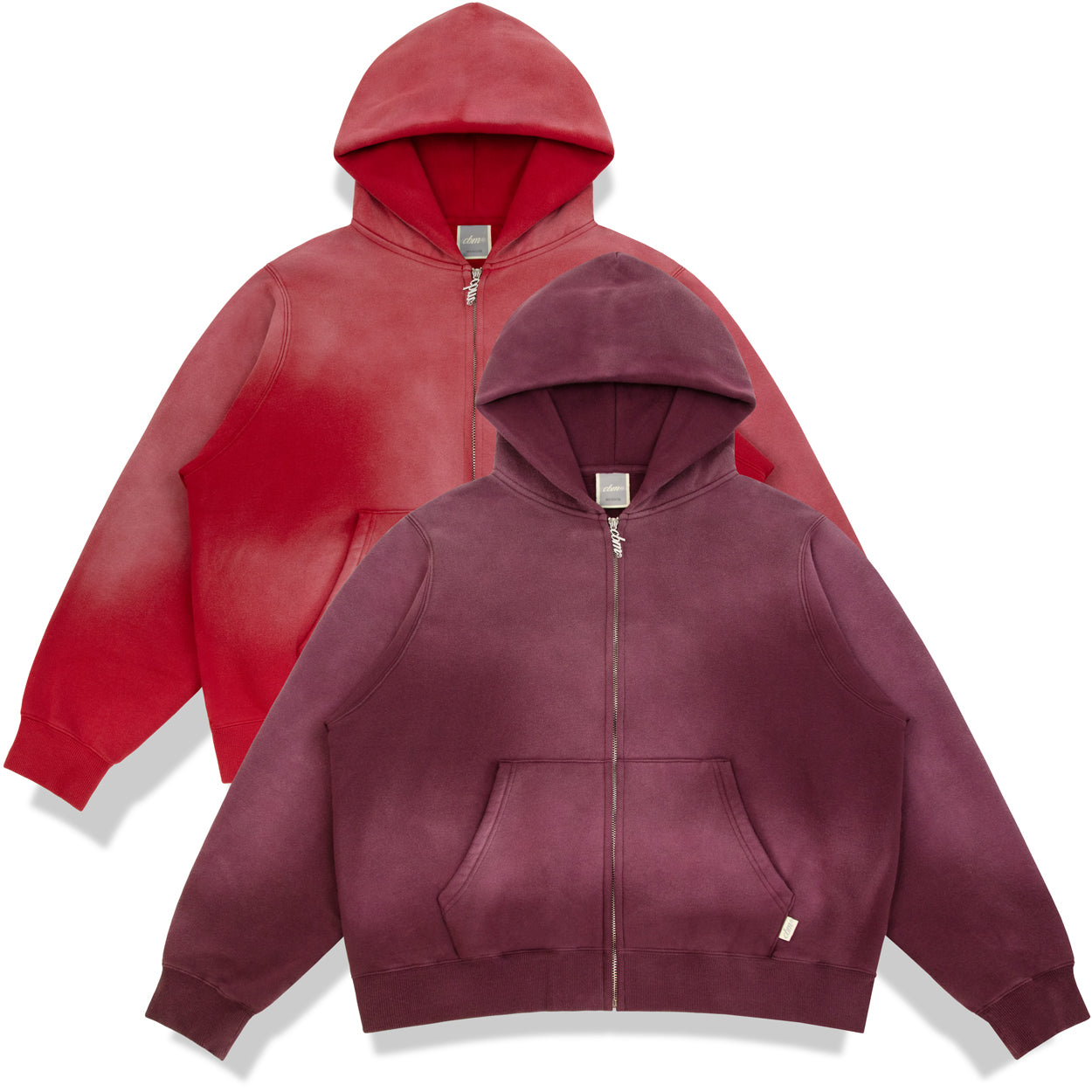 Heavyweight Wash Zip Up - Canberry/Mulberry