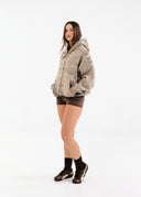 Heavyweight Camo Zip Up - Canyon