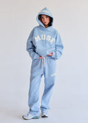 Heavyweight Chenille Straight Joggers - Celeste Blue