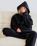 Heavyweight Chenille Hoodie Set - Coal Black