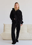 Heavyweight Chenille Straight Joggers - Coal Black