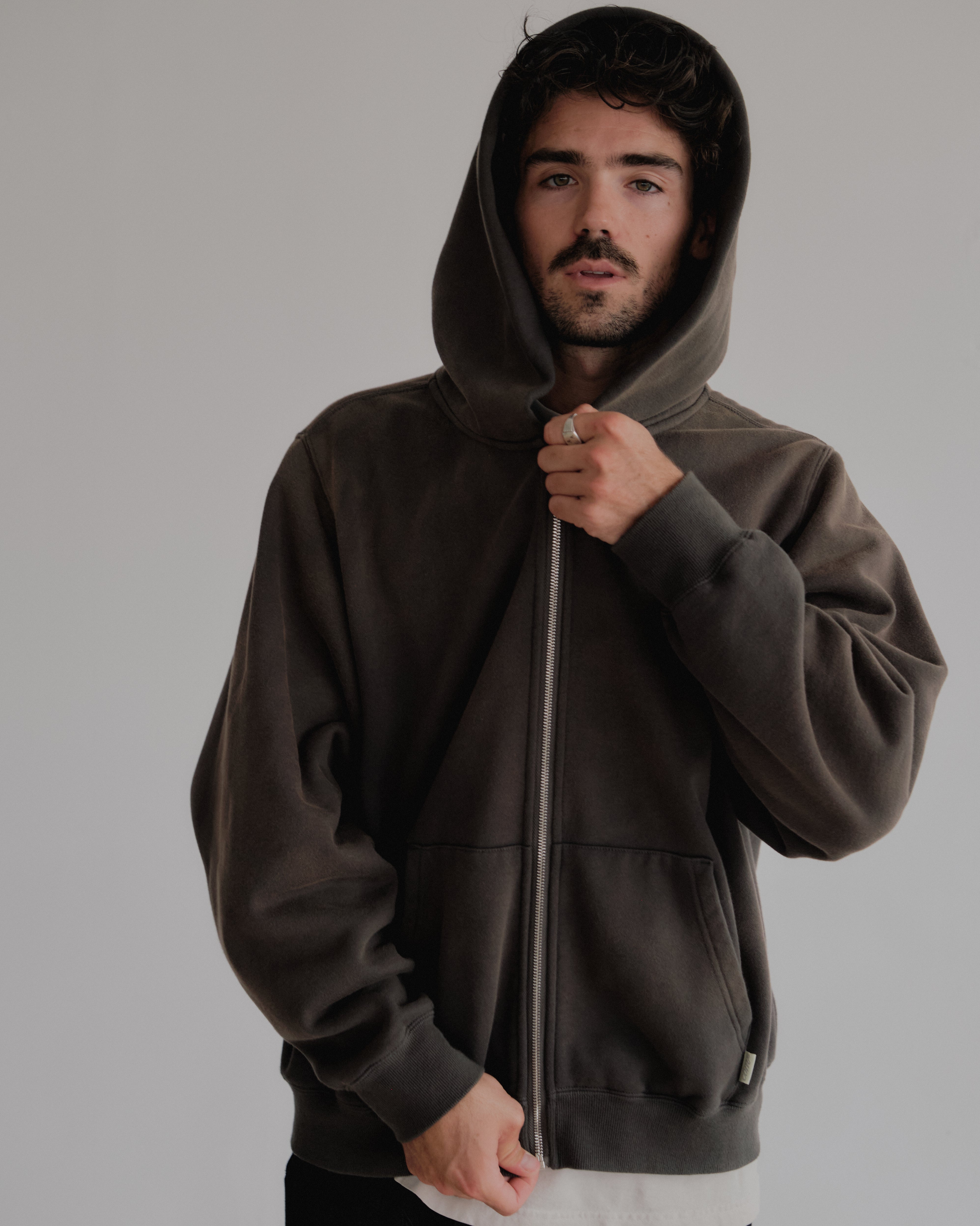 Heavyweight Zip Up - Rosewood