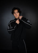 French Terry Piping Quarter Zip - Black
