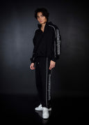 French Terry Piping Joggers - Black
