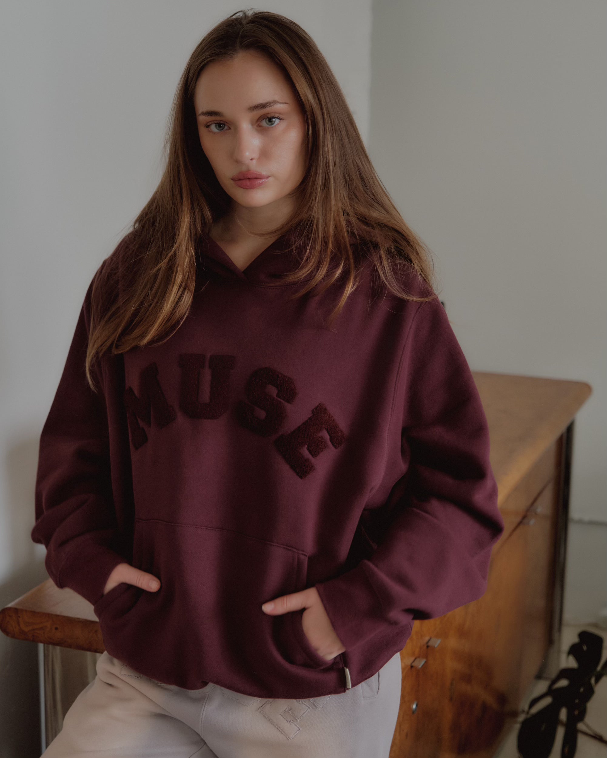 Heavyweight Chenille Hoodie - Plum