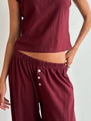 Soft Cotton Pants - Cabernet
